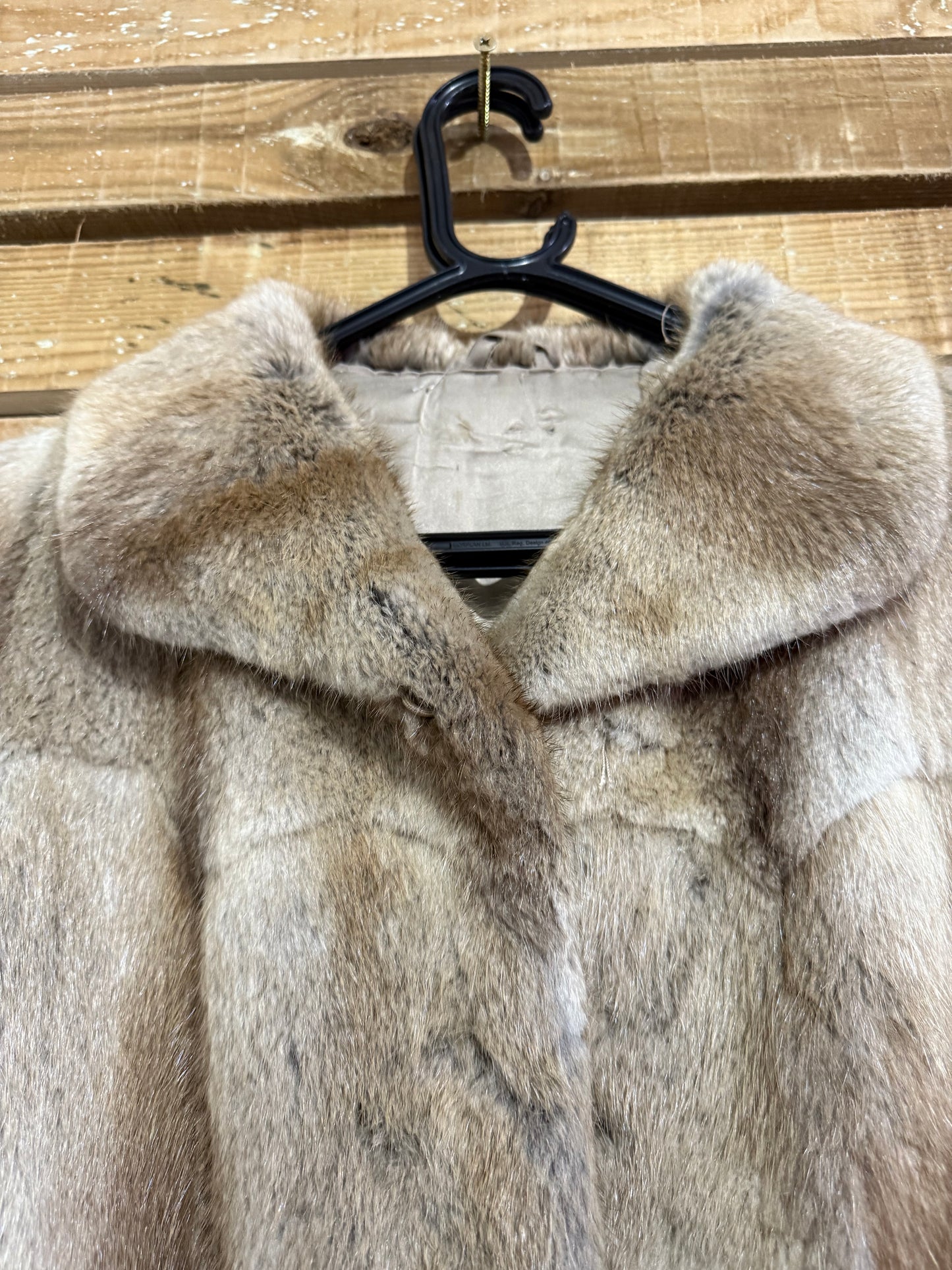 Vintage 80s Musquash brown/ grey fur coat/ jacket. Free sizing up to a size 16.