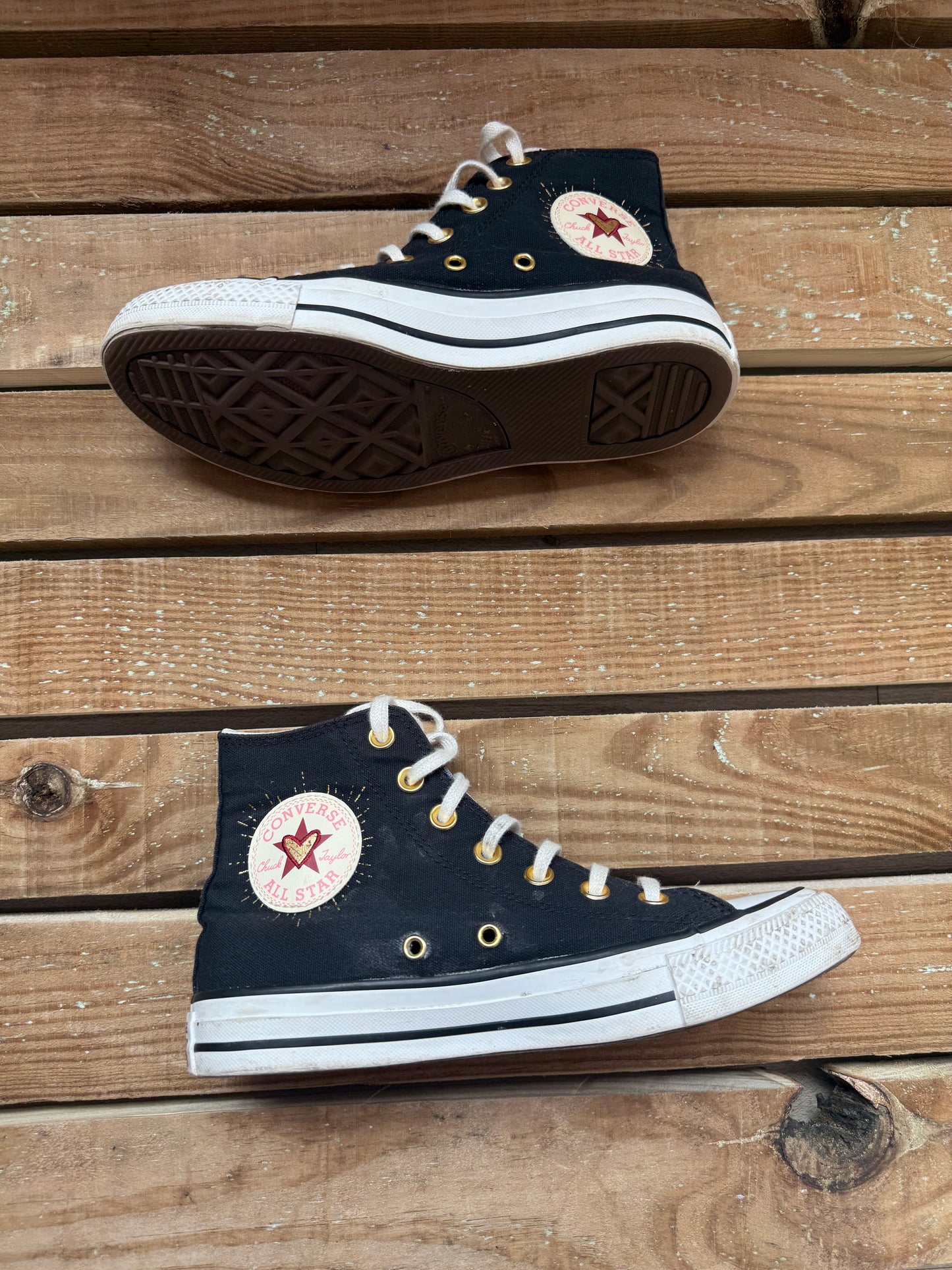 Converse Valentines Day All Star high-top trainers. UK4.5 EU37.5