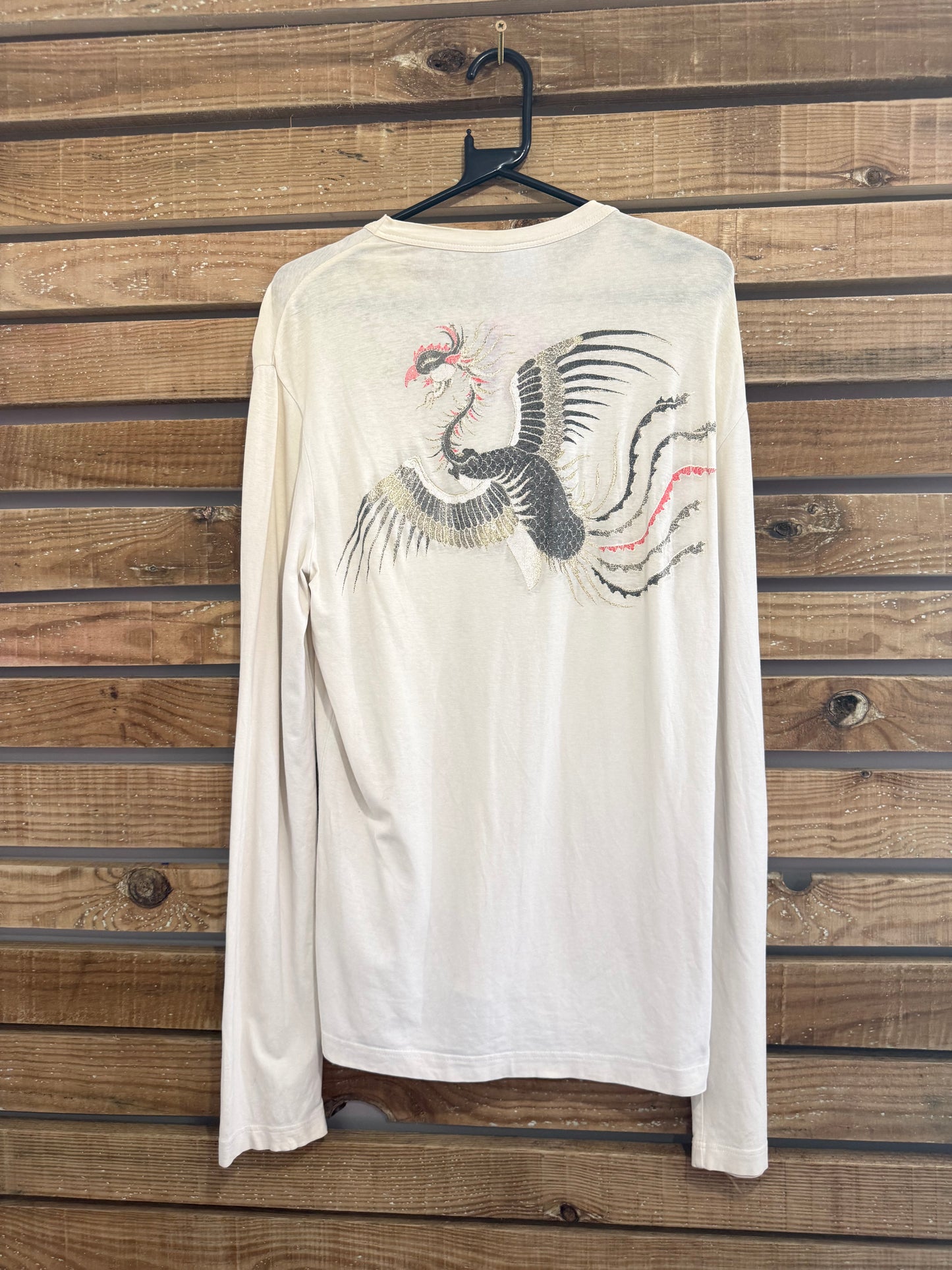 Vintage Y2K Roberto Cavalli Phoenix motif print T-shirt. Size small.