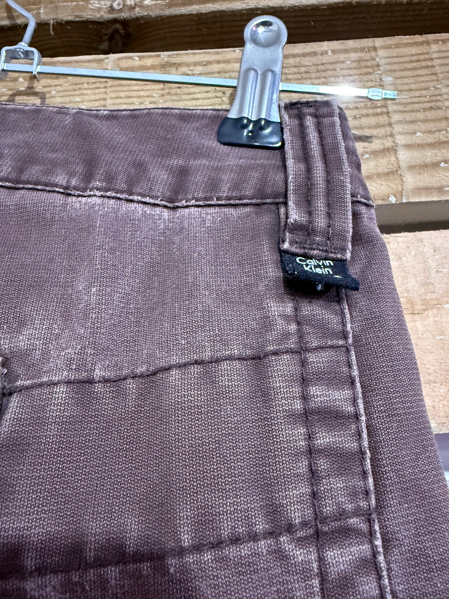 Vintage 90s Calvin Klein cargo jeans pants/ trousers. Brown. 34” waist, 35”leg.