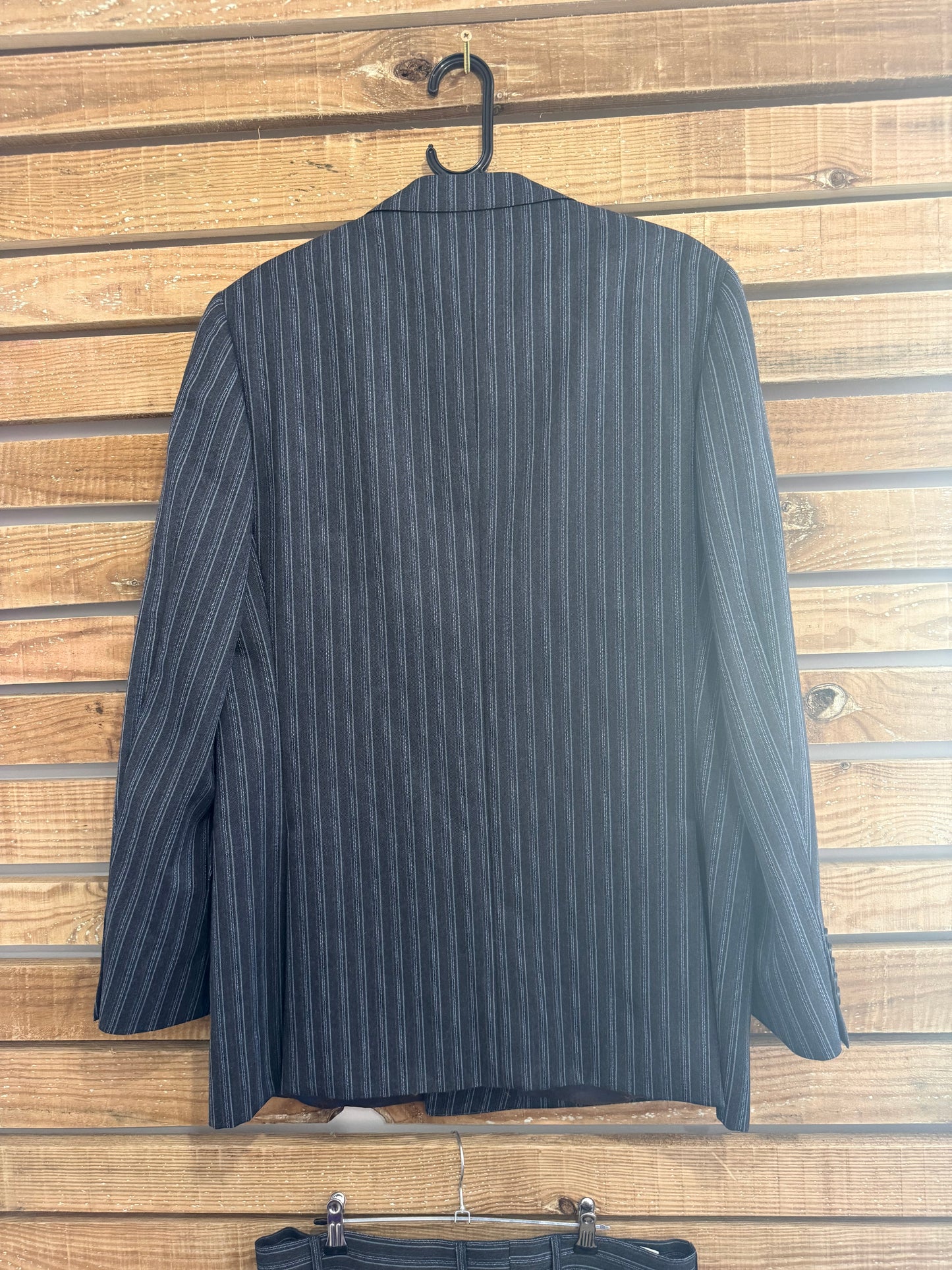 Vintage 90s Versace - Pinstripe 2 piece suit. Jacket & Trousers. 42” chest, 32”waist. Deadstock.