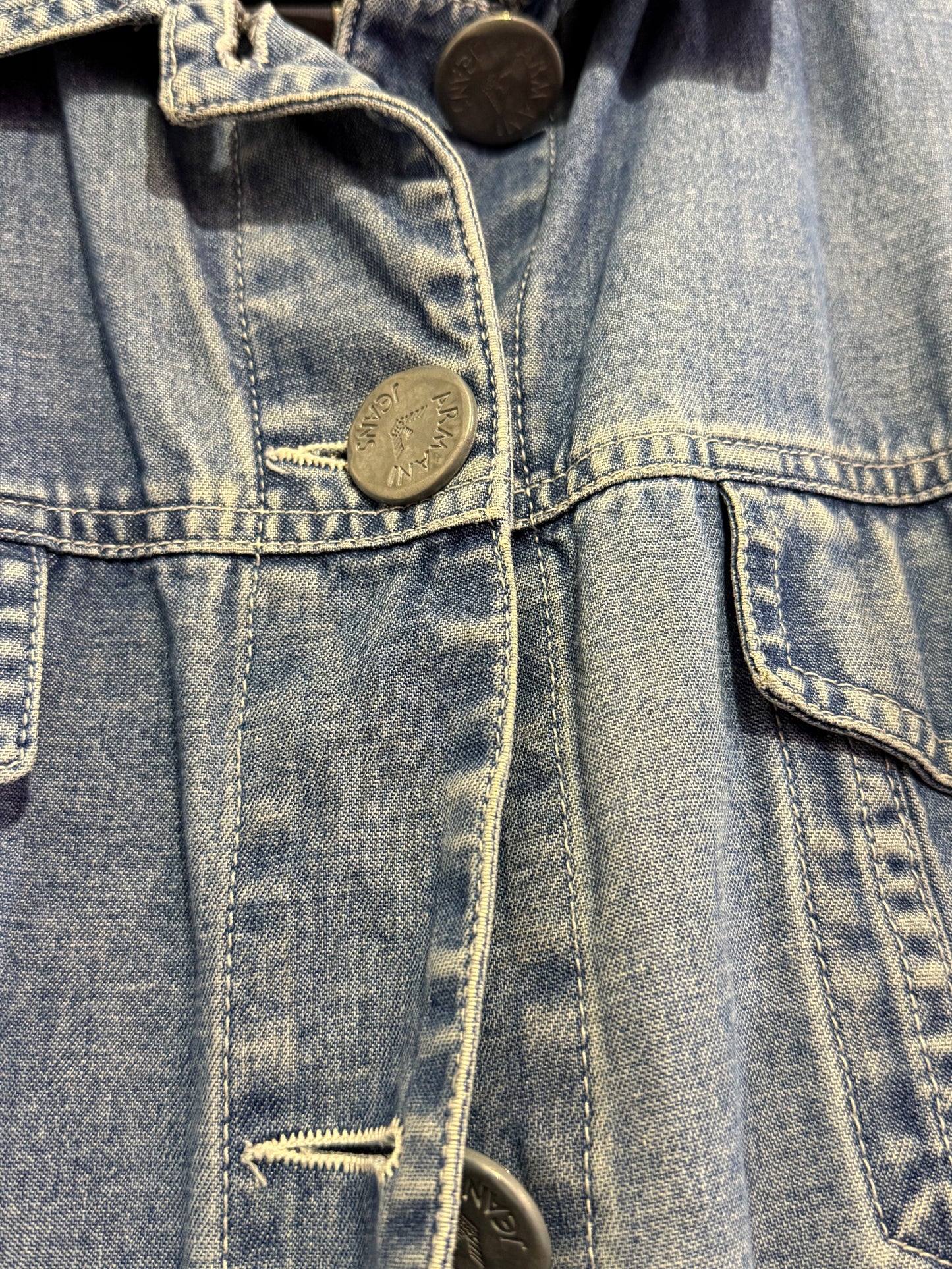 Vintage Y2K Armani blue denim Jacket. Size large.
