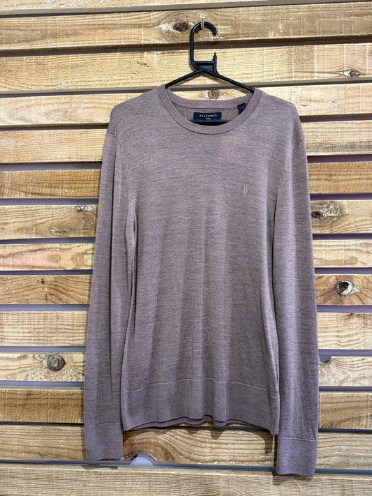 AllSaints lightweight knit jumper/ sweater. Brown. Size Large.