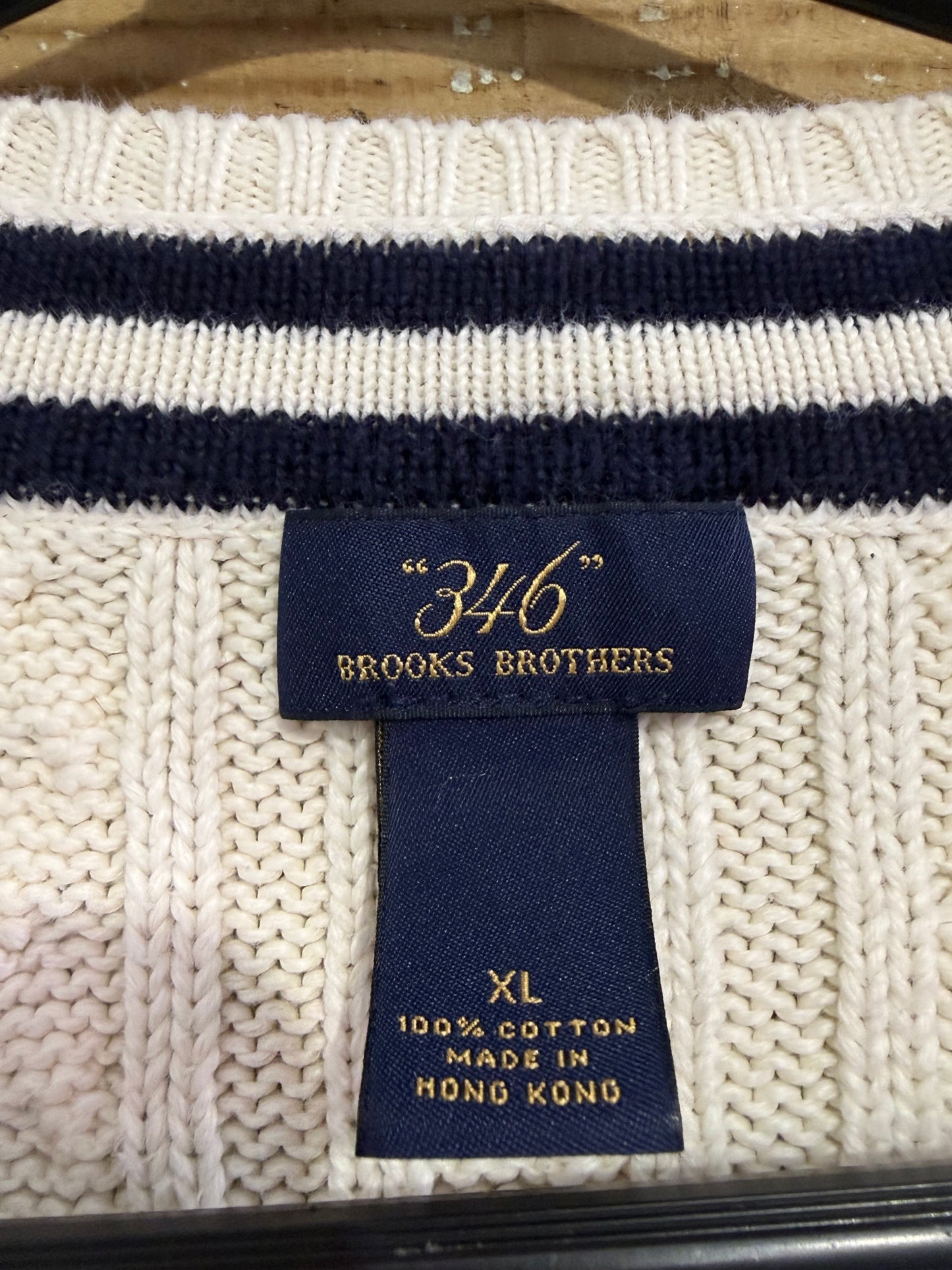 Vintage 90s Brooks Brothers 346 knitted vest jumper/ sweater. Cricket. Size XL.