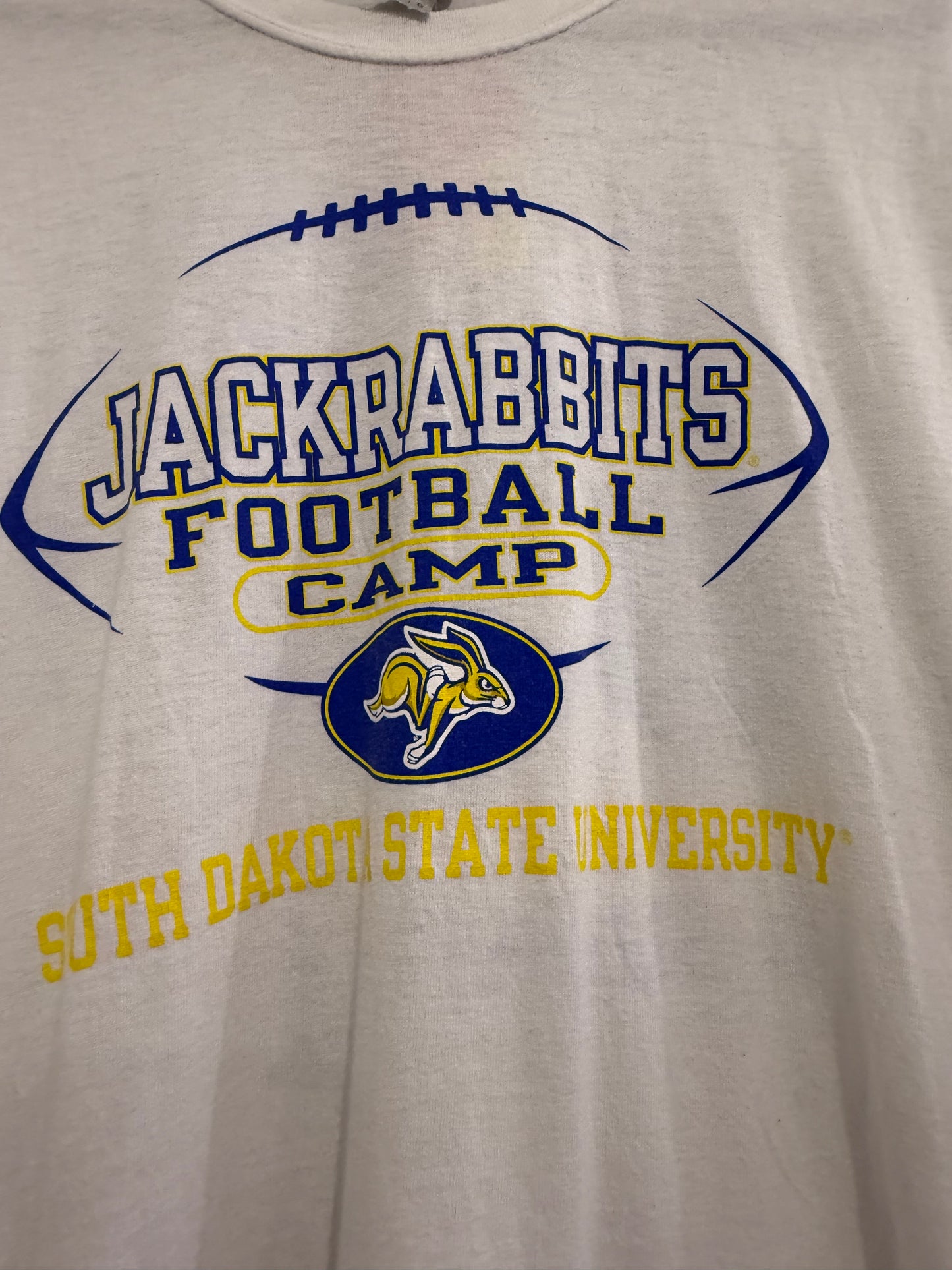 Vintage 90s Jackrabbits Football USA American spell-out t-shirt. Size Large.