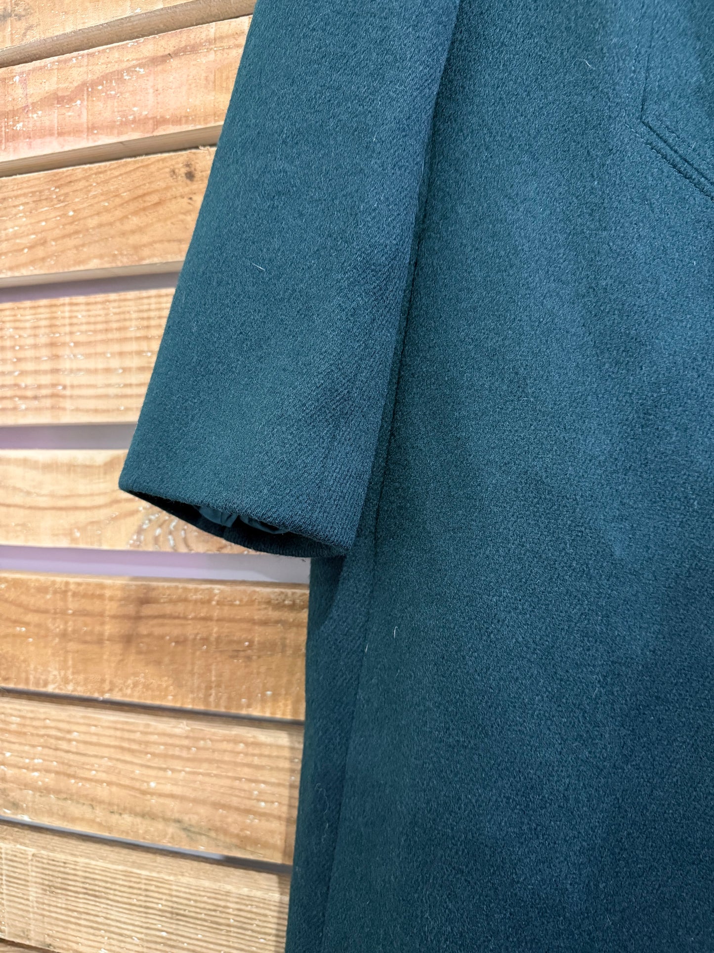 Vintage 60s Wool double breasted Pea Coat. Teal. Free sizing.