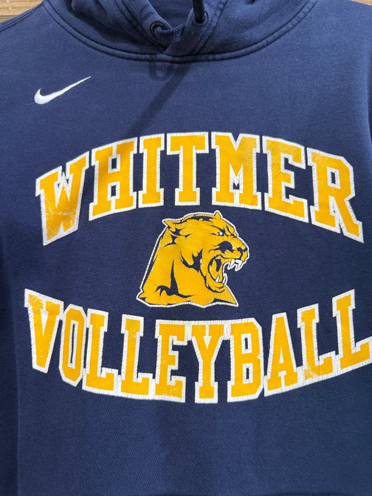 Vintage Y2K Nike Whitmer Volleyball hoodie/ hooded sweater. USA/ American. Navy. Size Medium.