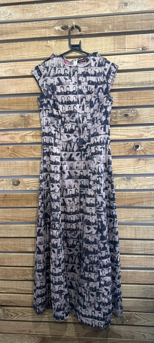Photographic faces print maxi dress. Size UK8.