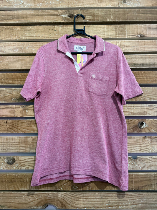 Penguin polo shirt. Red. Size Large.