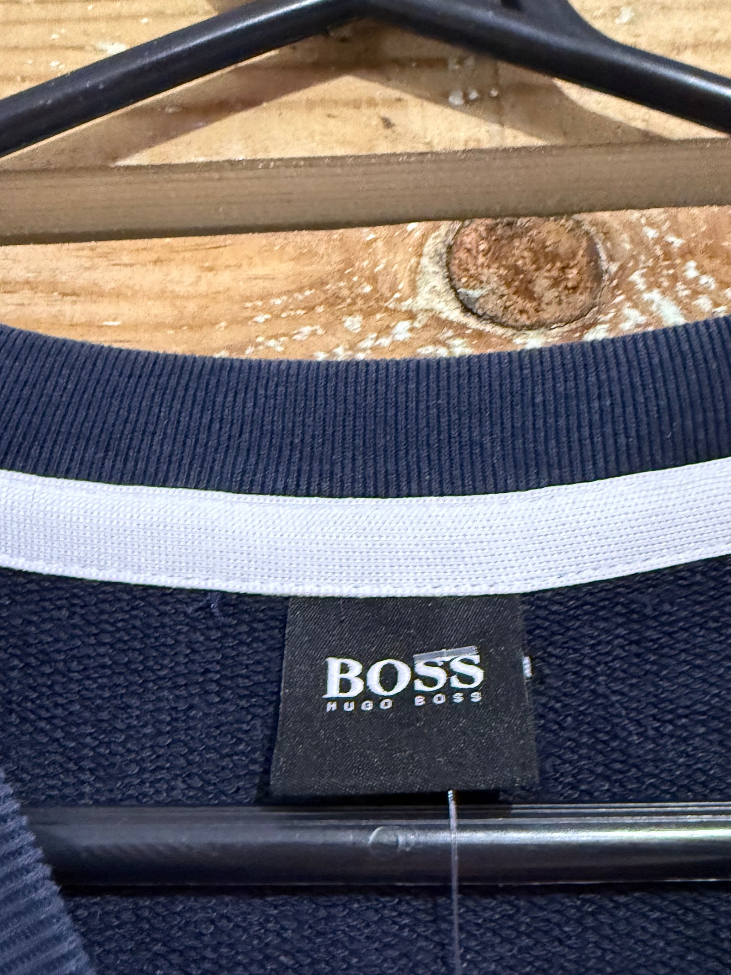 Vintage Y2K Hugo Boss logo navy blue Sweater/ Sweatshirt. Size Small.