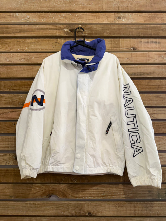 Vintage 90s Nautica spell-out Waterproof Outdoors Jacket/ Coat size Large.