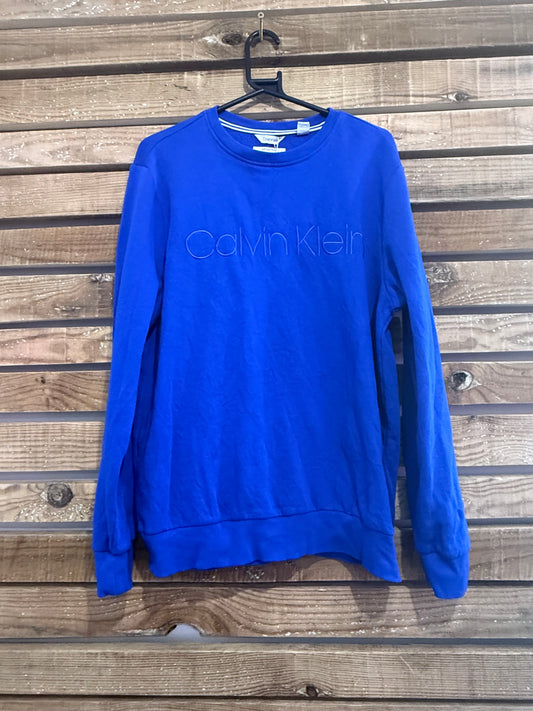Vintage Y2K BNWT Calvin Klein blue sweater/ sweatshirt. Size medium.