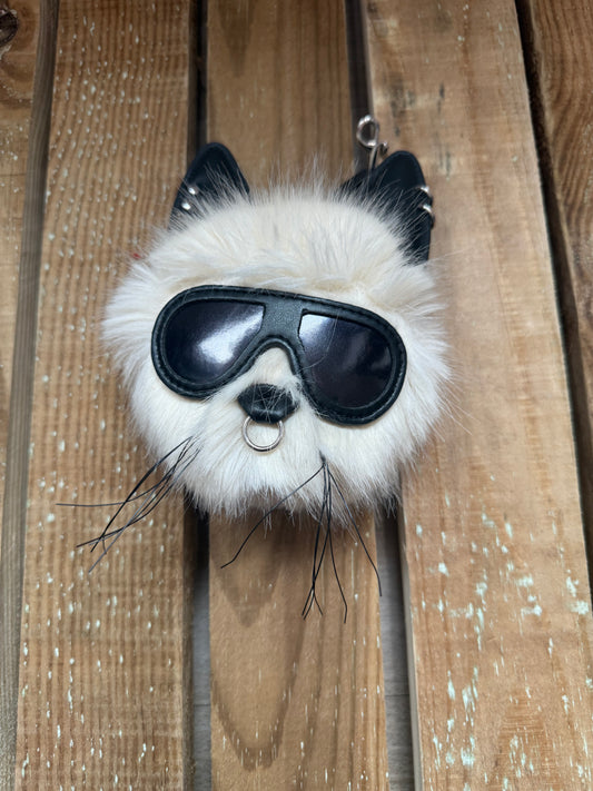 Stella McCartney faux fur fluffy rabbit/cat bag charm/ key charm. BNWOT