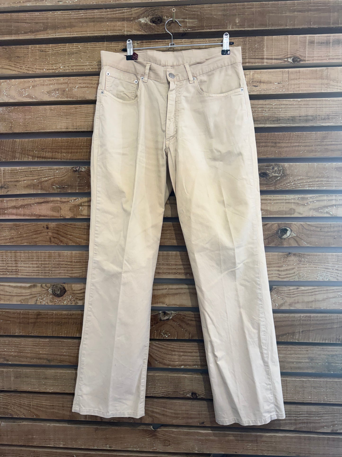 Vintage 90s Marlboro jeans pants/ trousers. Beige. 31” waist, 30” leg.