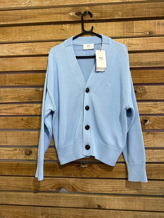 BNWT Ami Paris, Ami de coeur cardigan. Sky blue. Size Medium.