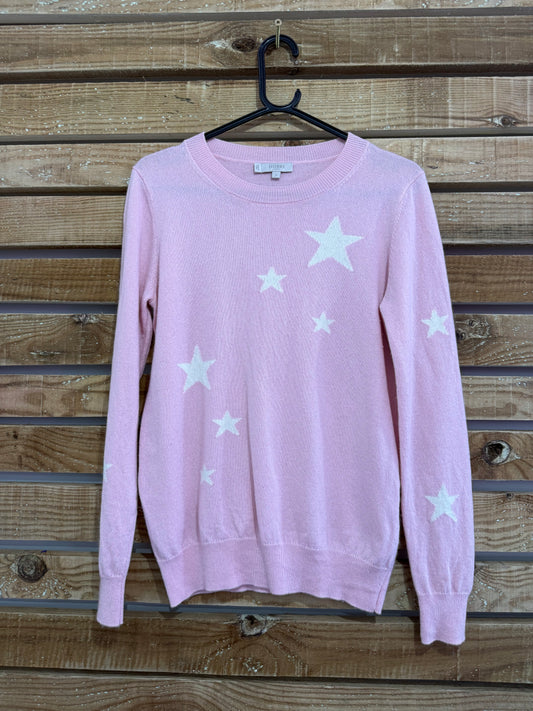 Hobbs star print wool & cashmere jumper/ sweater. Pink. Size Small.