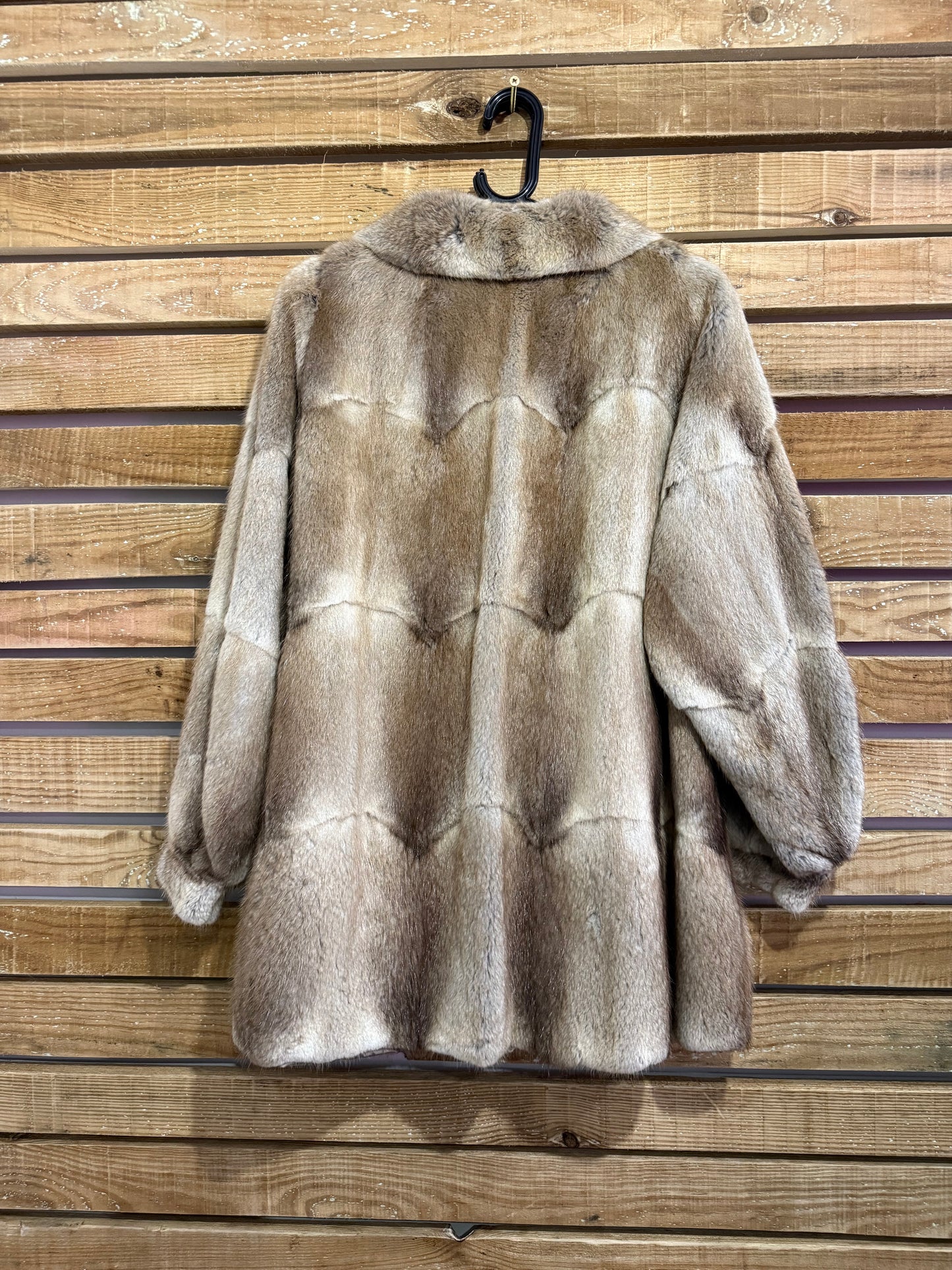 Vintage 80s Musquash brown/ grey fur coat/ jacket. Free sizing up to a size 16.