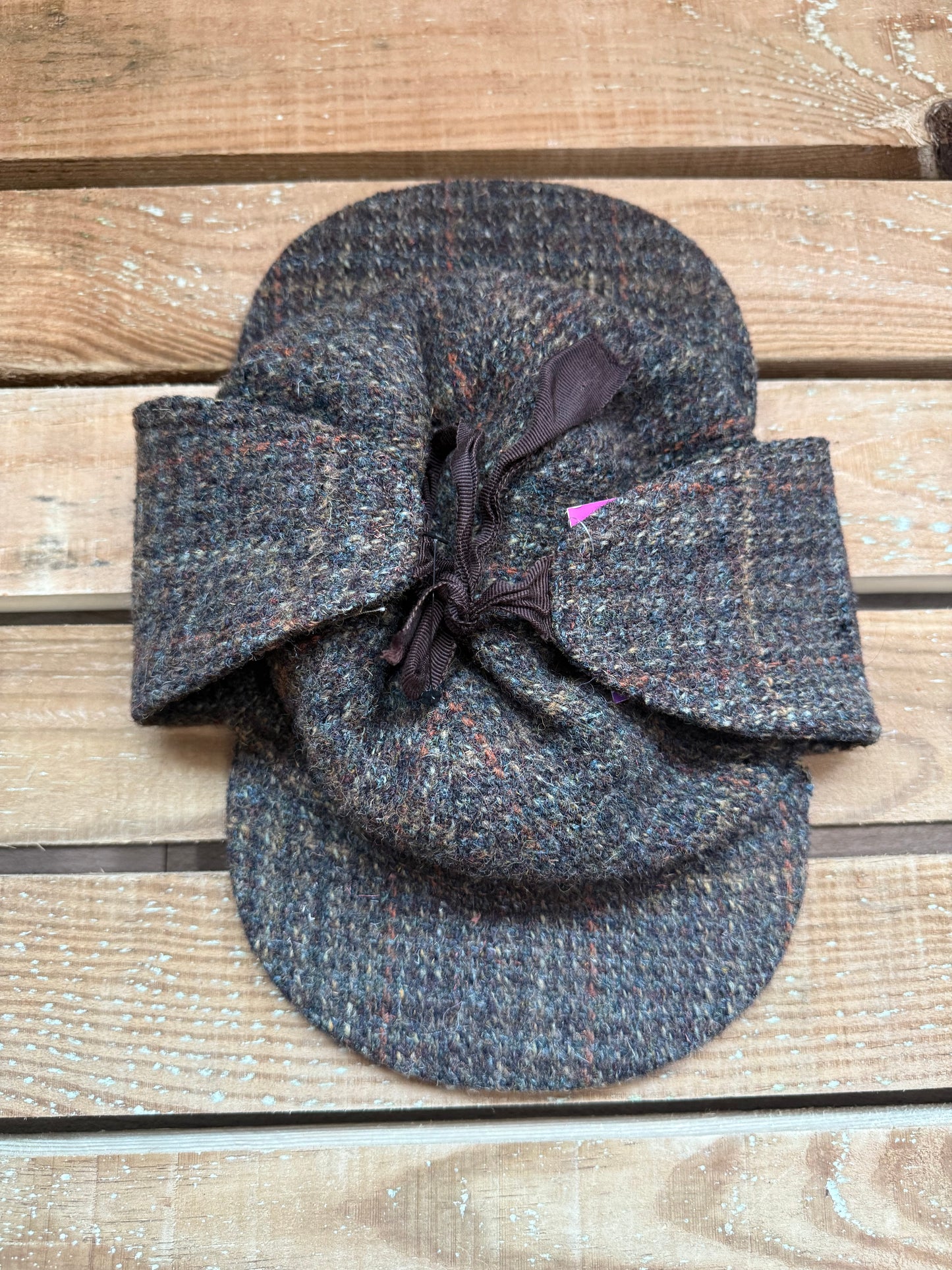 Vintage 90s Dunn & Co, Harris Tweed Deerstalker hat. Country/Goodwood