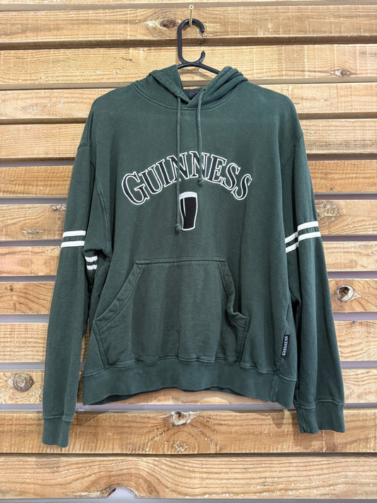 Vintage Y2K Guinness hoodie/ hooded sweater. Green. Size Medium.