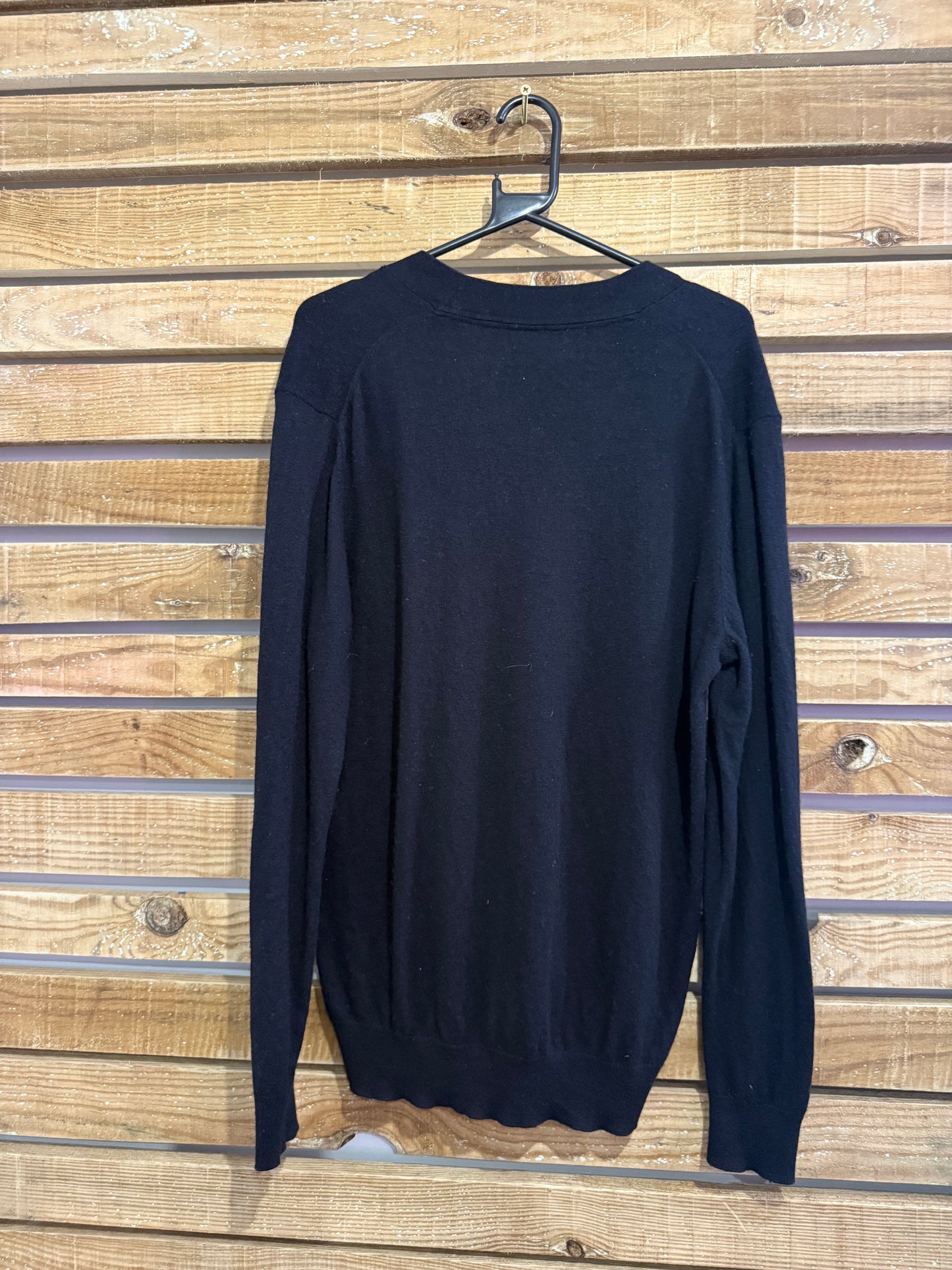 Vintage 90s Lyle & Scott button up knit cardigan/ jumper. Black. Size Large.