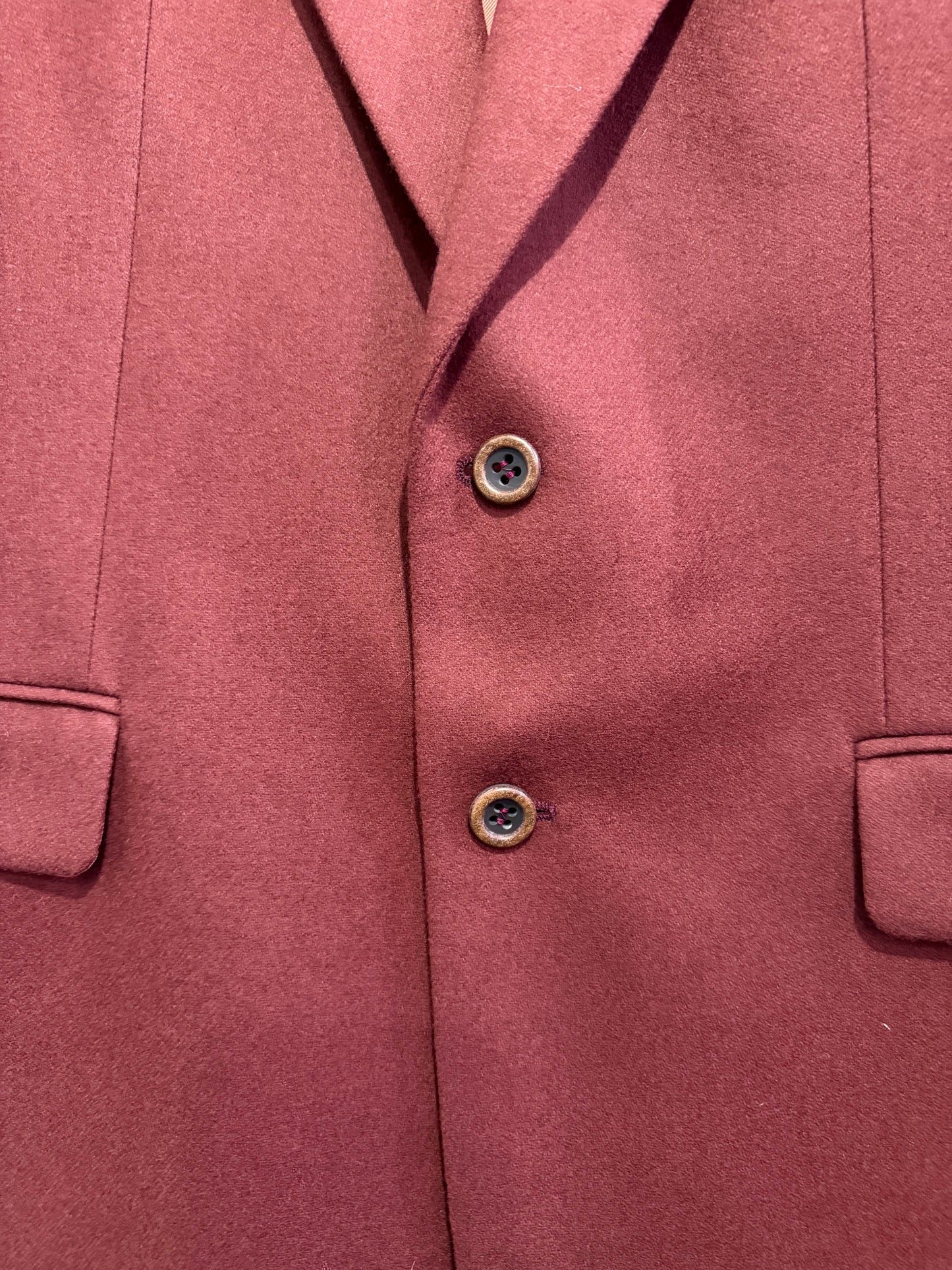 Vintage 80s Douglas Wool & Cashmere blazer/ suit jacket. Size 46” chest, Large. Burgundy.
