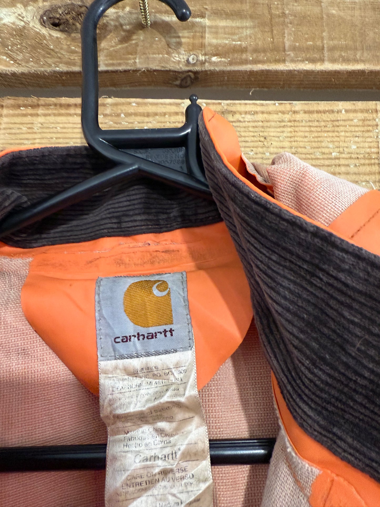 Vintage 90s Carhartt rain Jacket/ coat. Orange. Size Medium. Workwear.