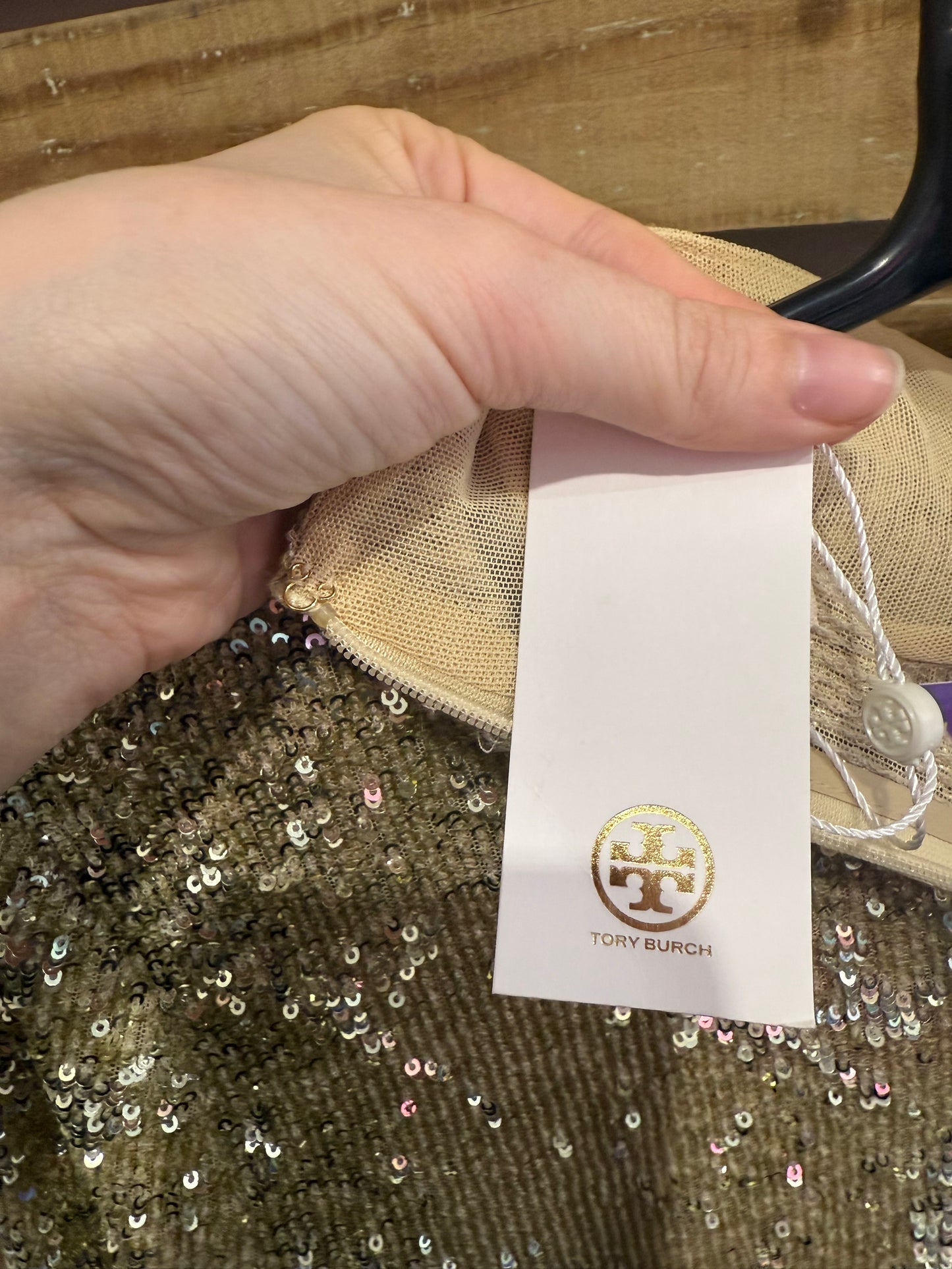 BNWT Tory Burch sequin turtle neck top. Christmas/ party. Size XS.