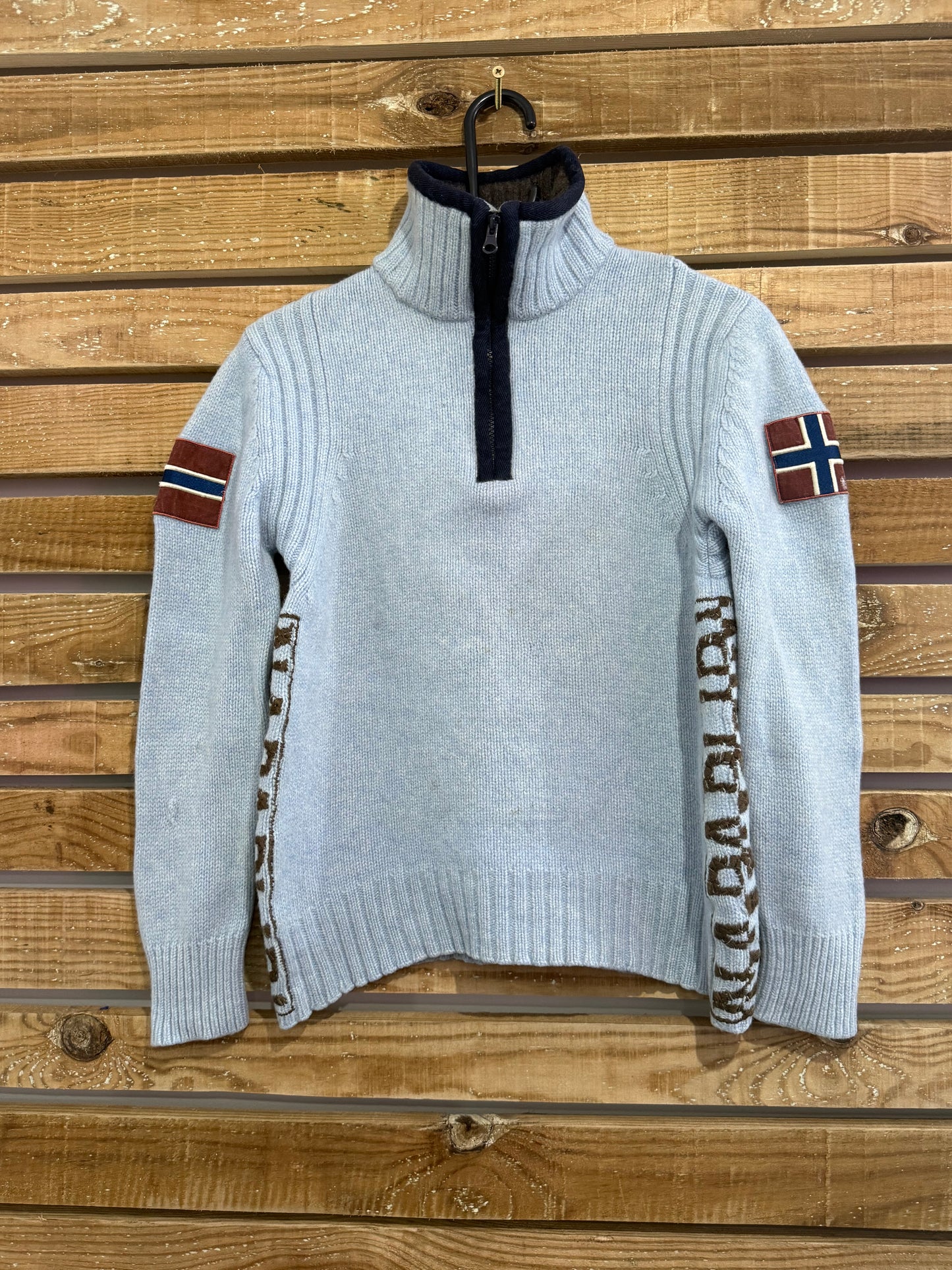 Vintage Y2K Napapijri RARE 1/4 zip knit jumper/ Sweater. Gorpcore/hiking.