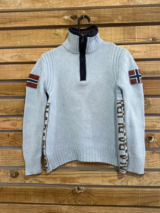 Vintage Y2K Napapijri RARE 1/4 zip knit jumper/ Sweater. Gorpcore/hiking.