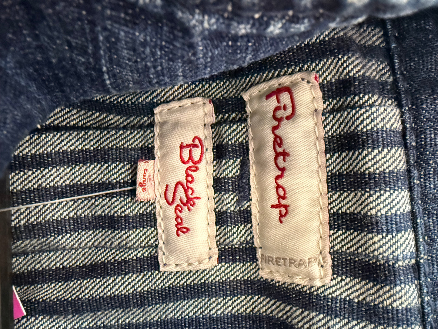 Vintage Y2K Firetrap Black Seal technical military style denim jacket. Size large.