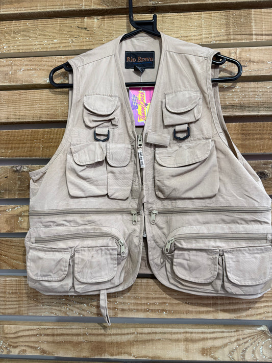 Vintage Y2K RARE utility/ fishing vest/ Gilet. Cream. Size medium.