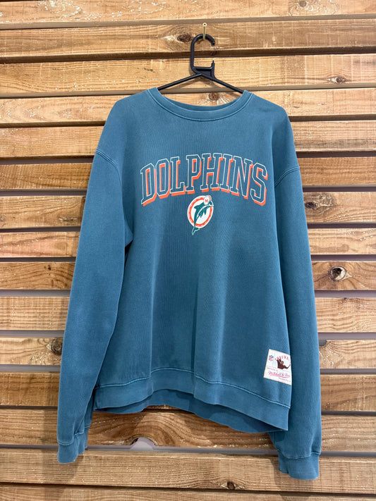 Vintage Y2K NFL Miami Dolphins sweater/sweatshirt. Blue. Size Large.