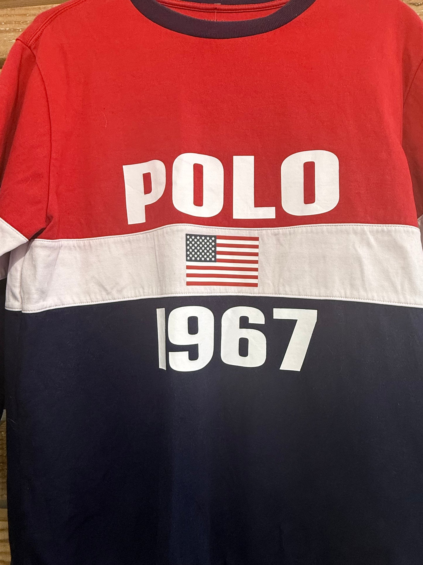 Vintage Y2K Ralph Lauren polo flag sweater/ sweatshirt. Size Small.