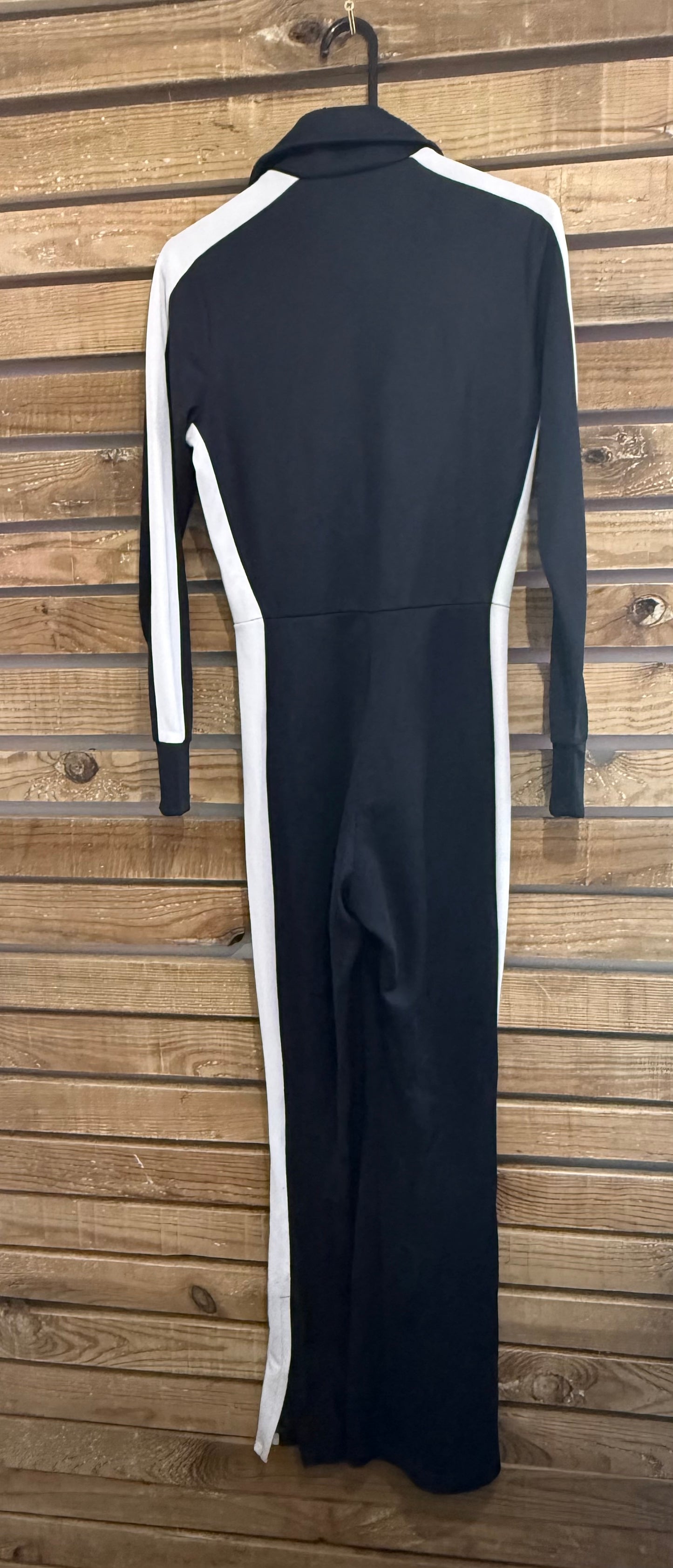 Adidas Ski Chic jumpsuit. Striped black. Size UK6