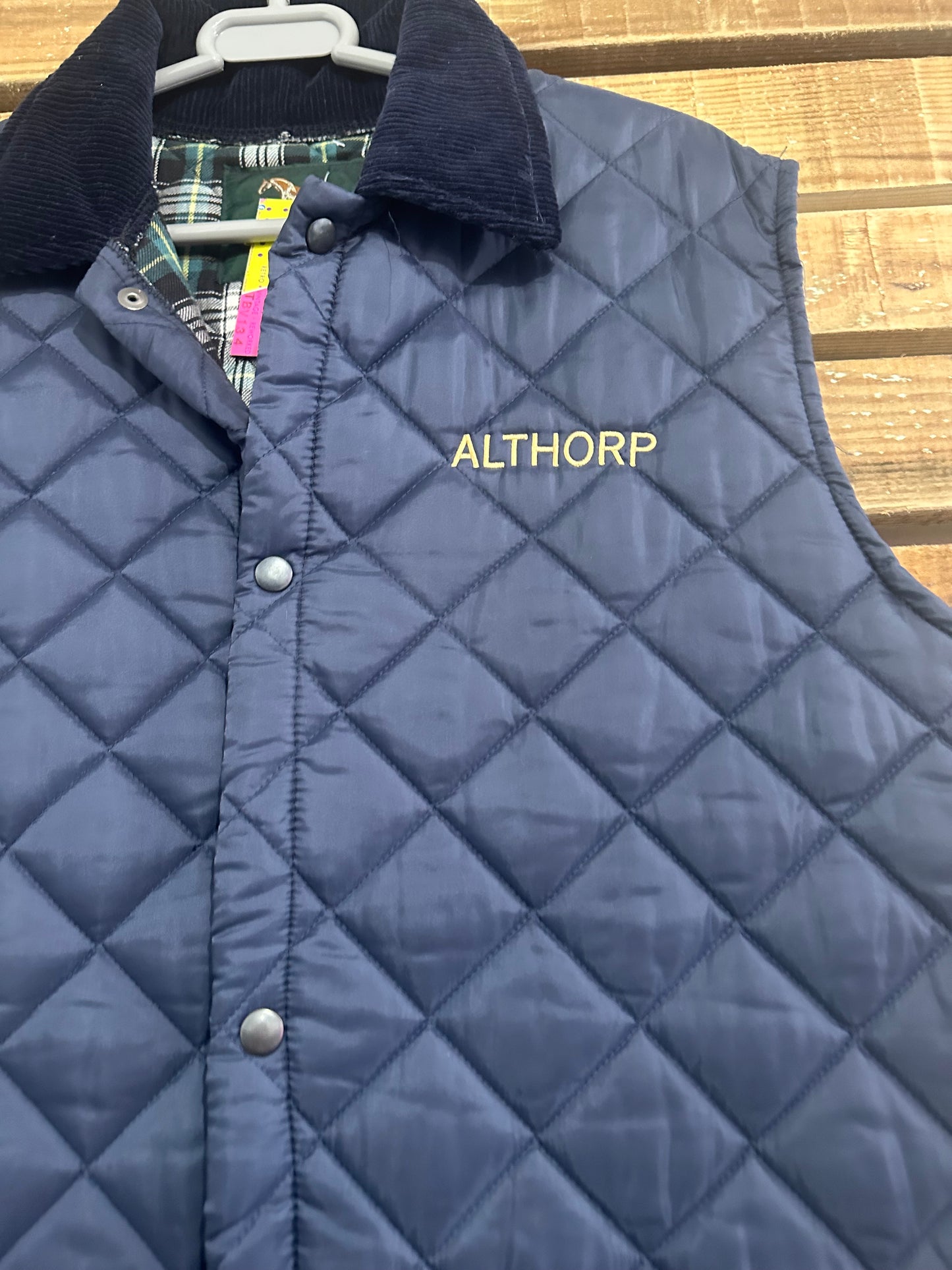 Vintage 90s Campbell Cooper quilted country gilet. Size Small. Equestrian.
