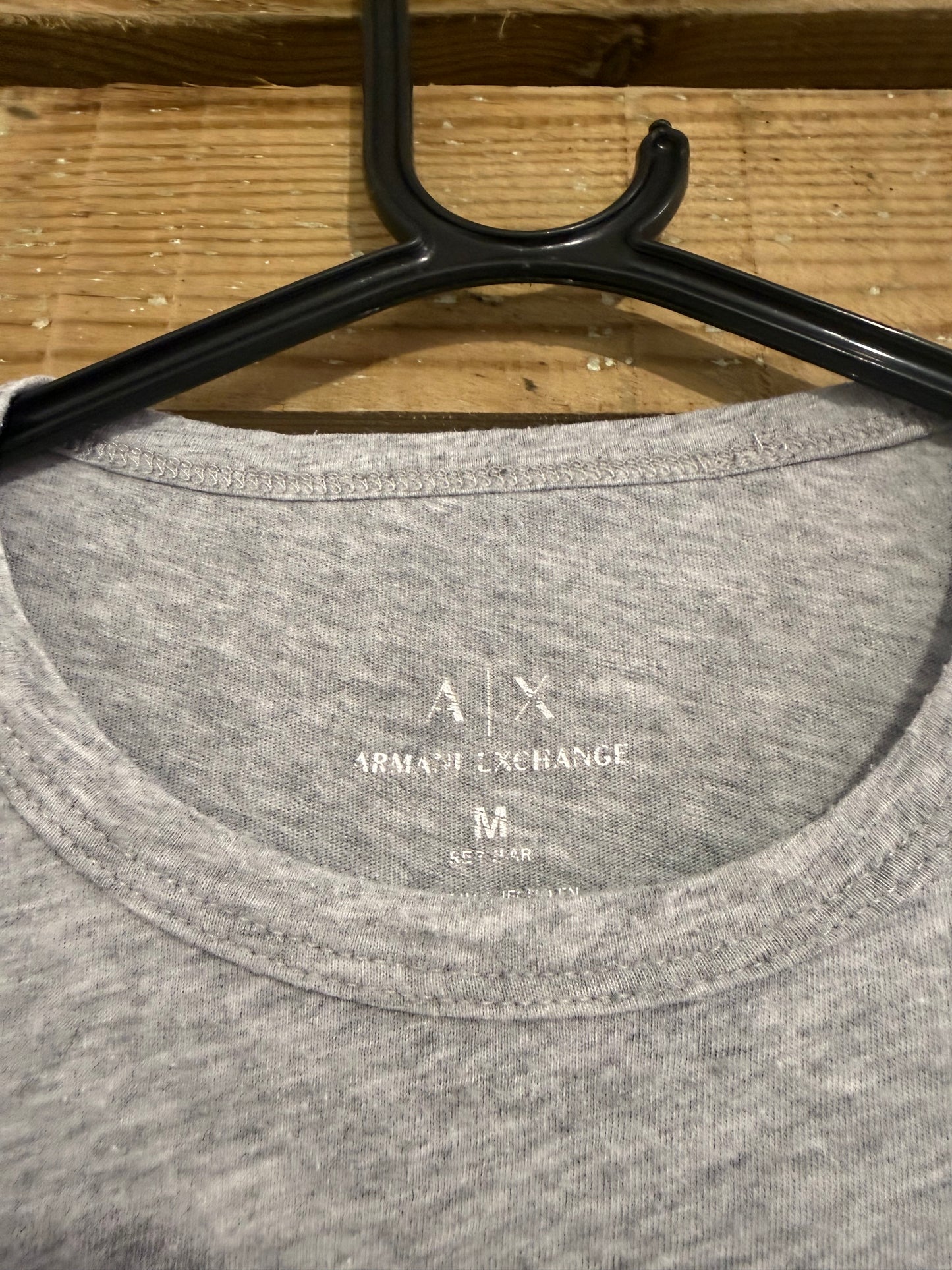Armani Exchange logo T-shirt. Cotton Crewneck. Grey. Size Medium.