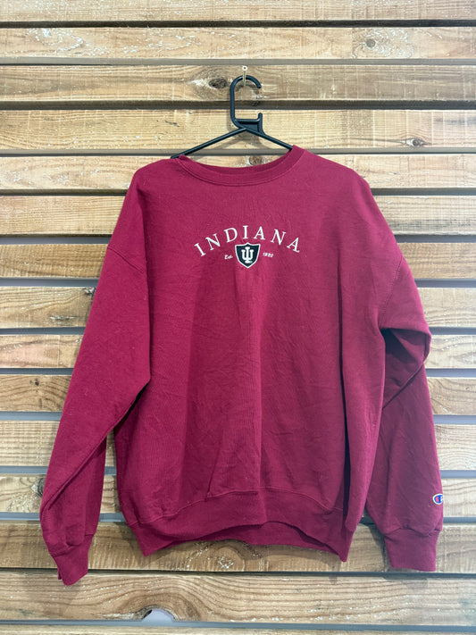 Vintage 90s Champion Indiana university spell-out sweater/ sweatshirt. USA. Size Large.