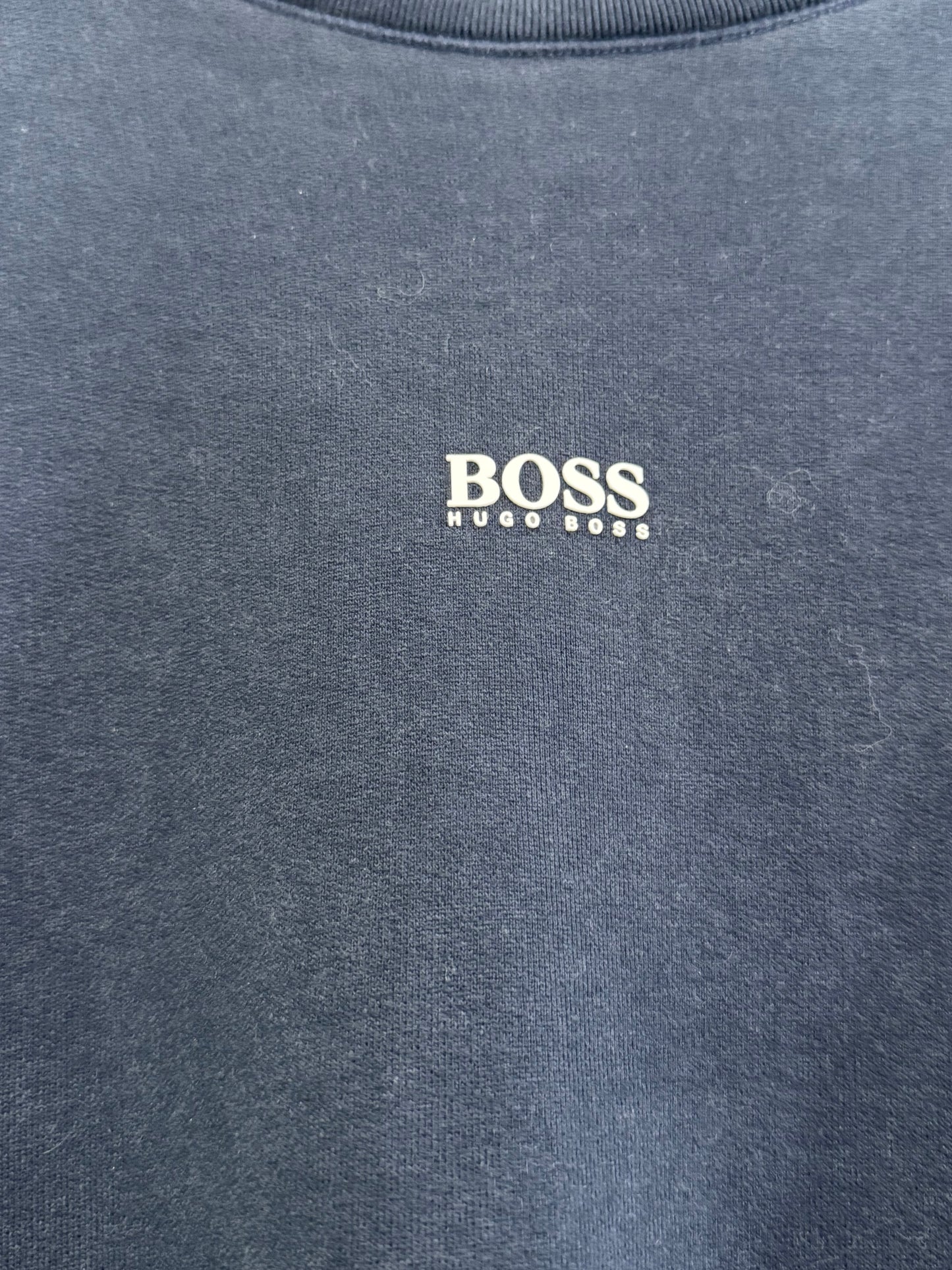 Vintage Y2K Hugo Boss logo navy blue Sweater/ Sweatshirt. Size Small.