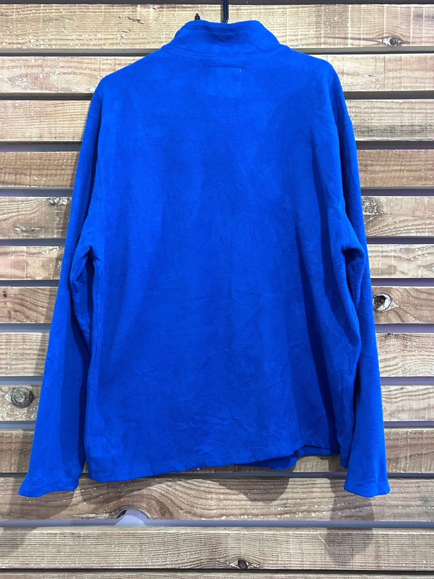 Vintage 90s Old Navy spell-out 1/4 zip fleece jacket. Blue. Size XL