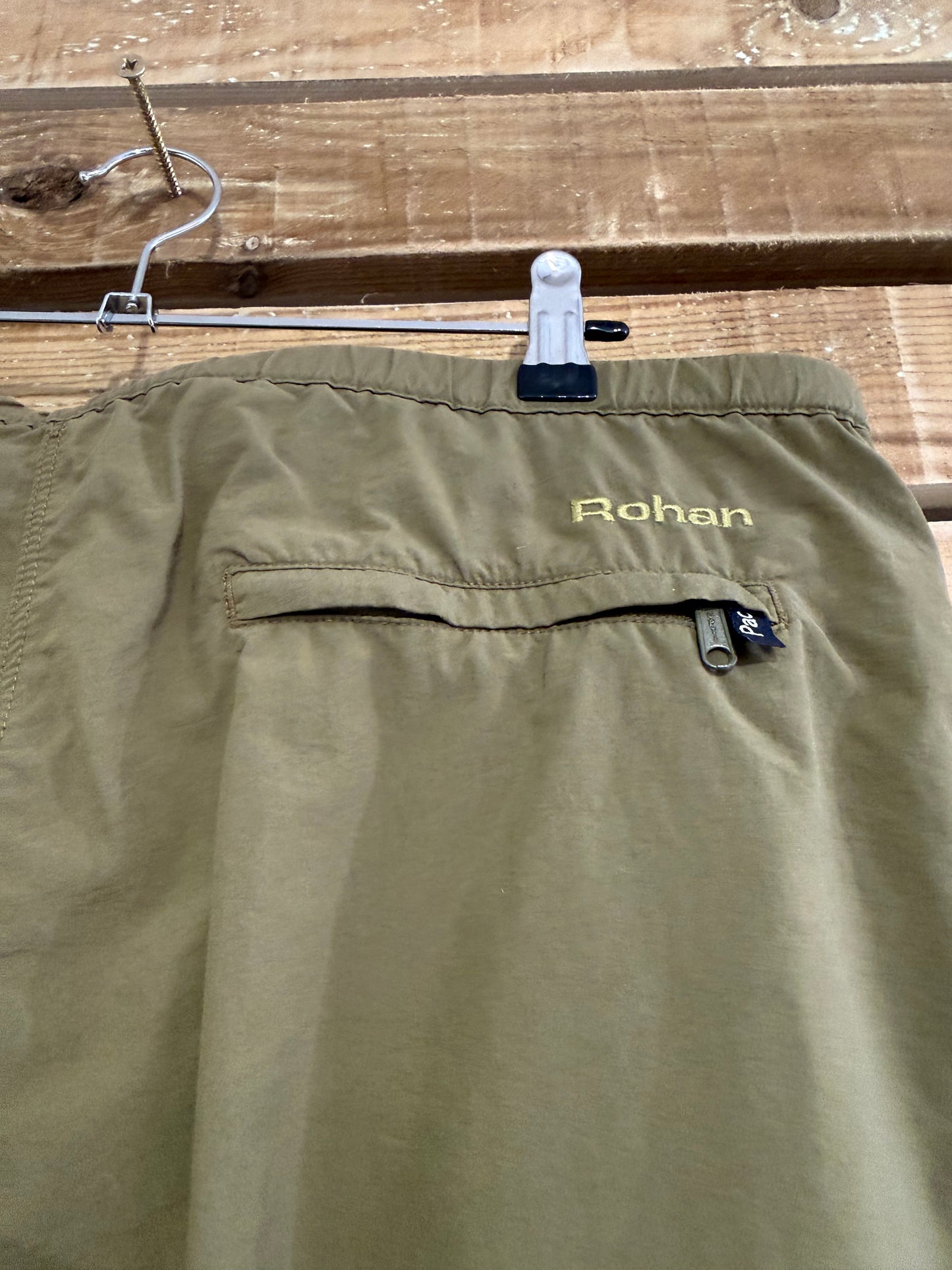 Rohan waterproof adjustable walking trousers. Hiking. Khaki. Medium. 34” waist.