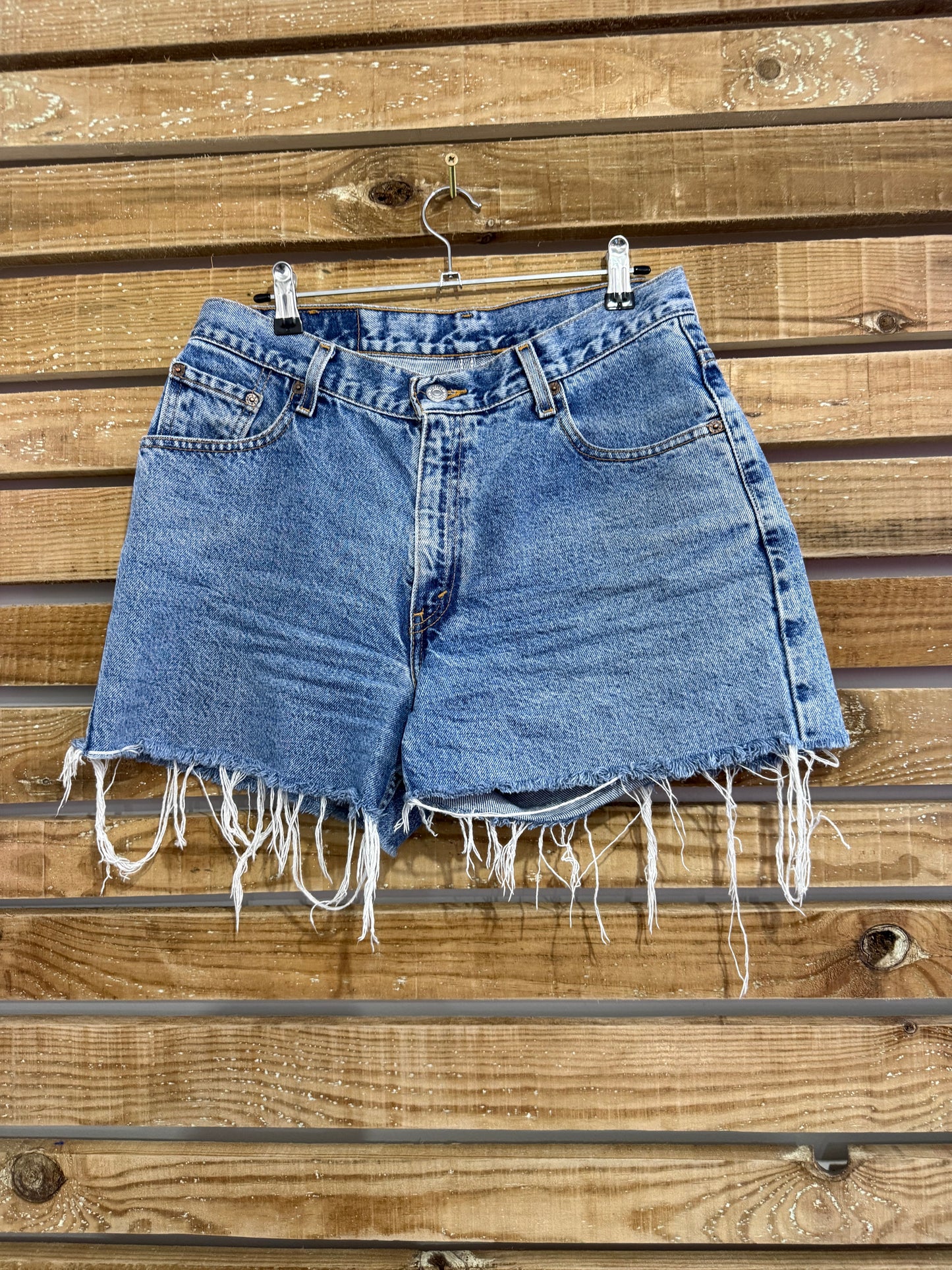 Vintage 90s Levi’s 501 Cut Off Denim Shorts. 30” waist, UK10