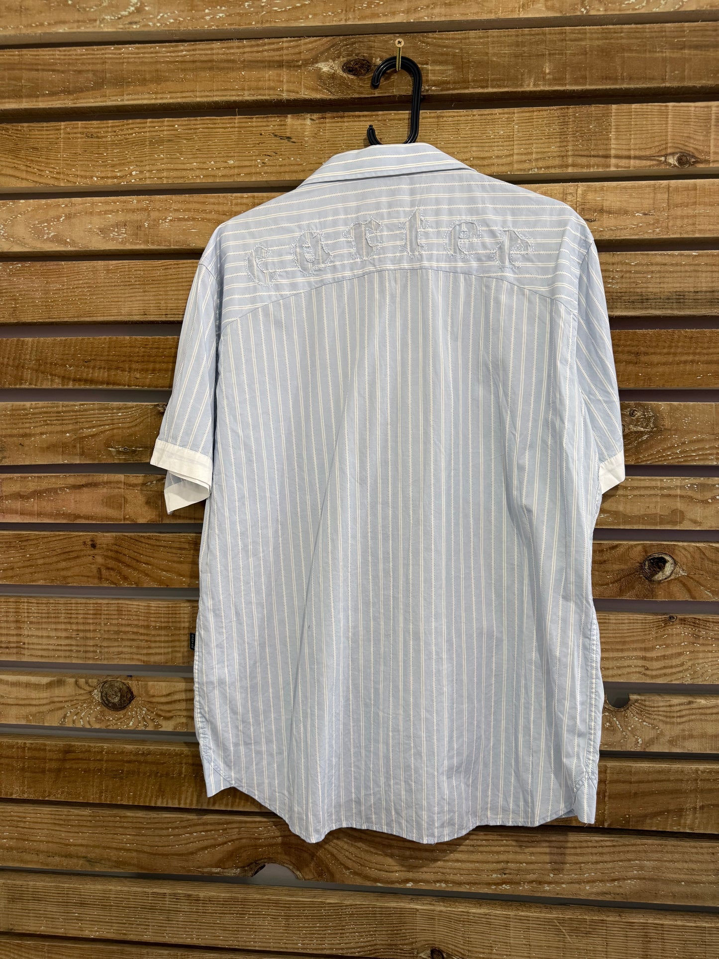 Vintage Y2K Carter spell-out stripe shirt. Size XL.