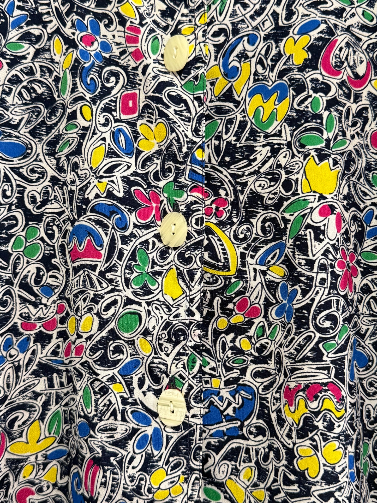 Vintage 80s patterned top/ blouse. Size 16.