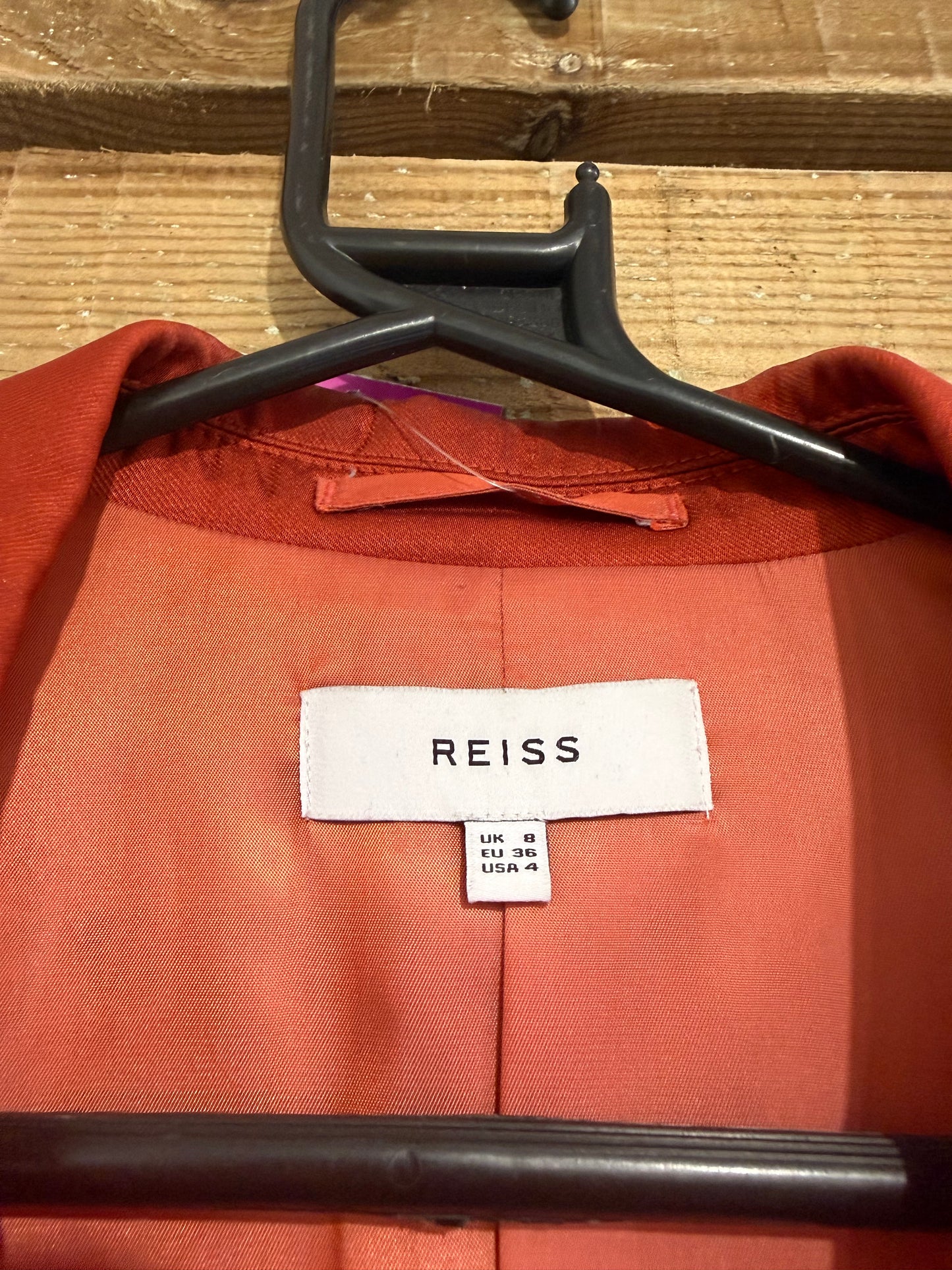Reiss button up blazer/ jacket. Rust/ orange. UK8