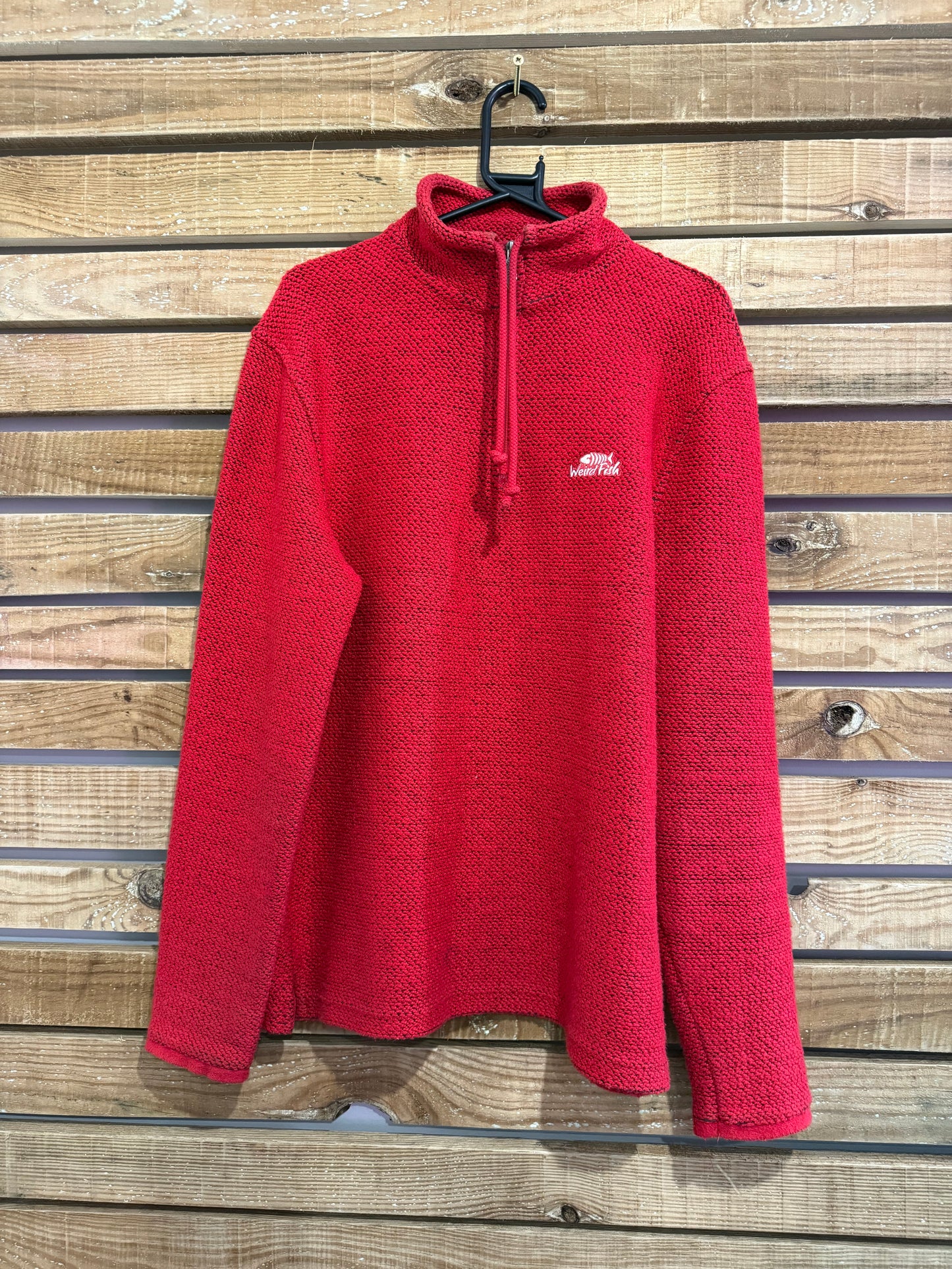 Vintage Y2K Weird Fish 1/4 zip jumper/ sweater. Size Small.