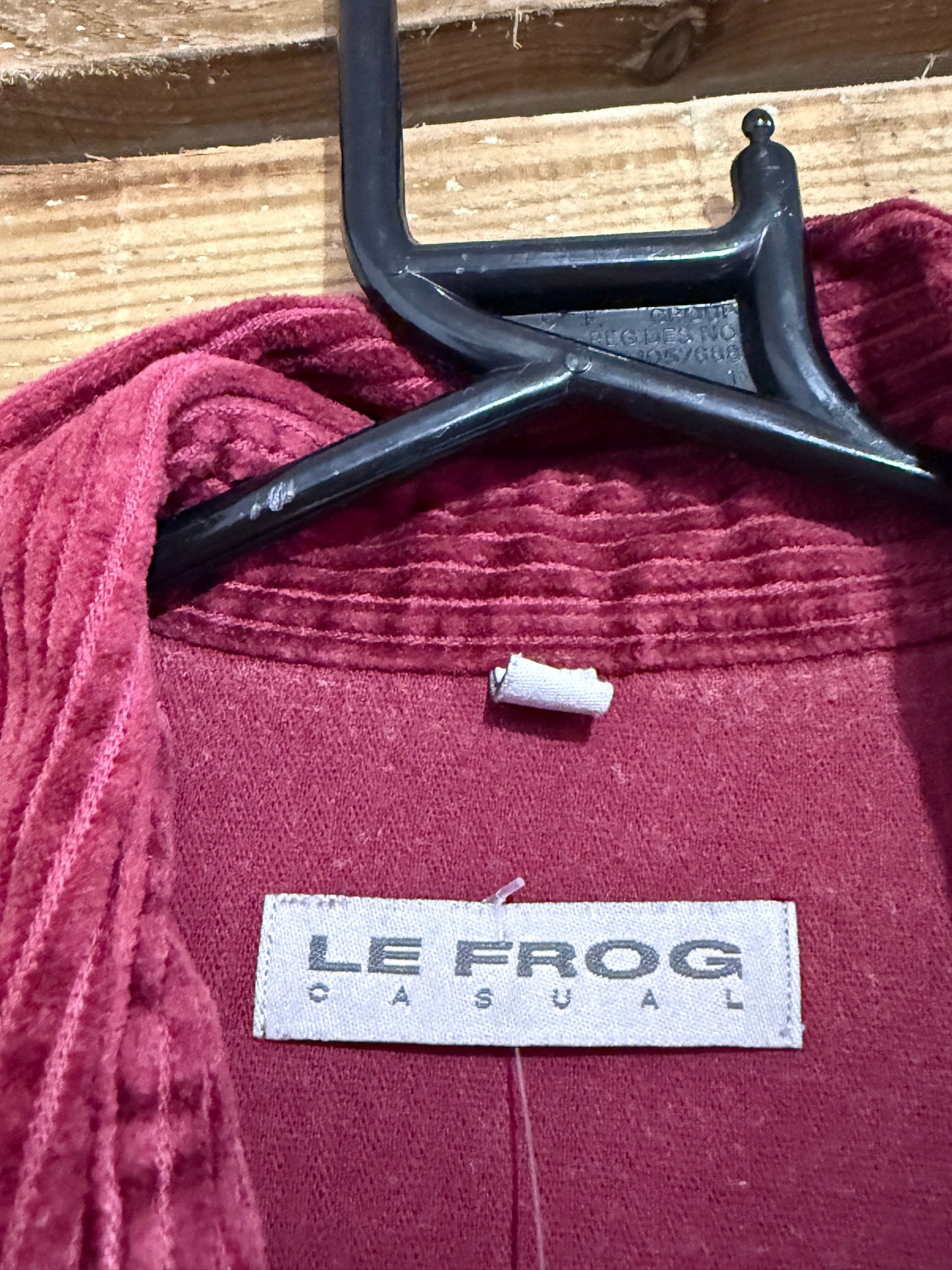 Vintage 90s Le Frog cord/ corduroy shirt. Burgundy. Size Medium.