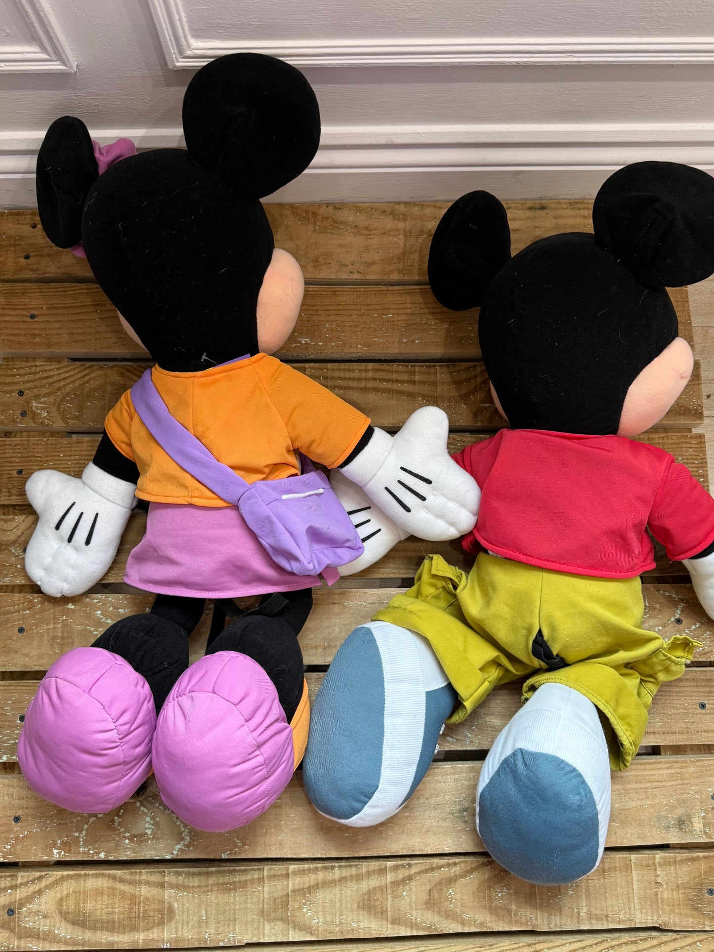 Vintage Y2K Disney Mattel Fisher Price Minnie & Mickey Mouse Plush Jumbo Stuffed Toys. 2000