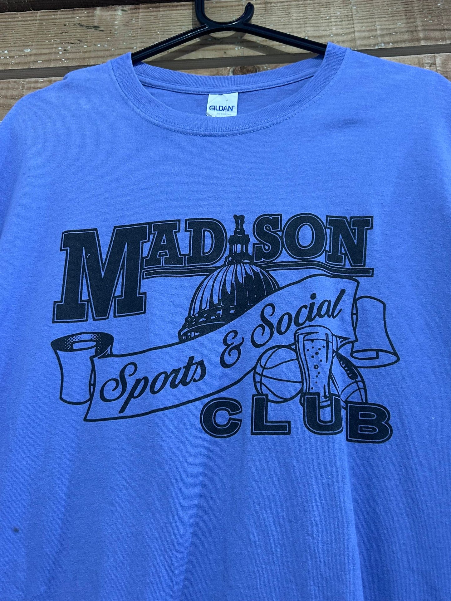 Vintage 90s Madison USA spell-out sports top/ t-shirt. Size Small.