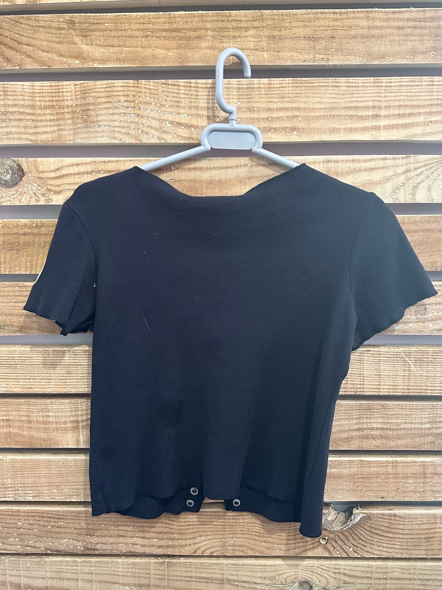 Vintage Y2K Cowboy lace up T-shirt/ top. 70s style. Size Small.