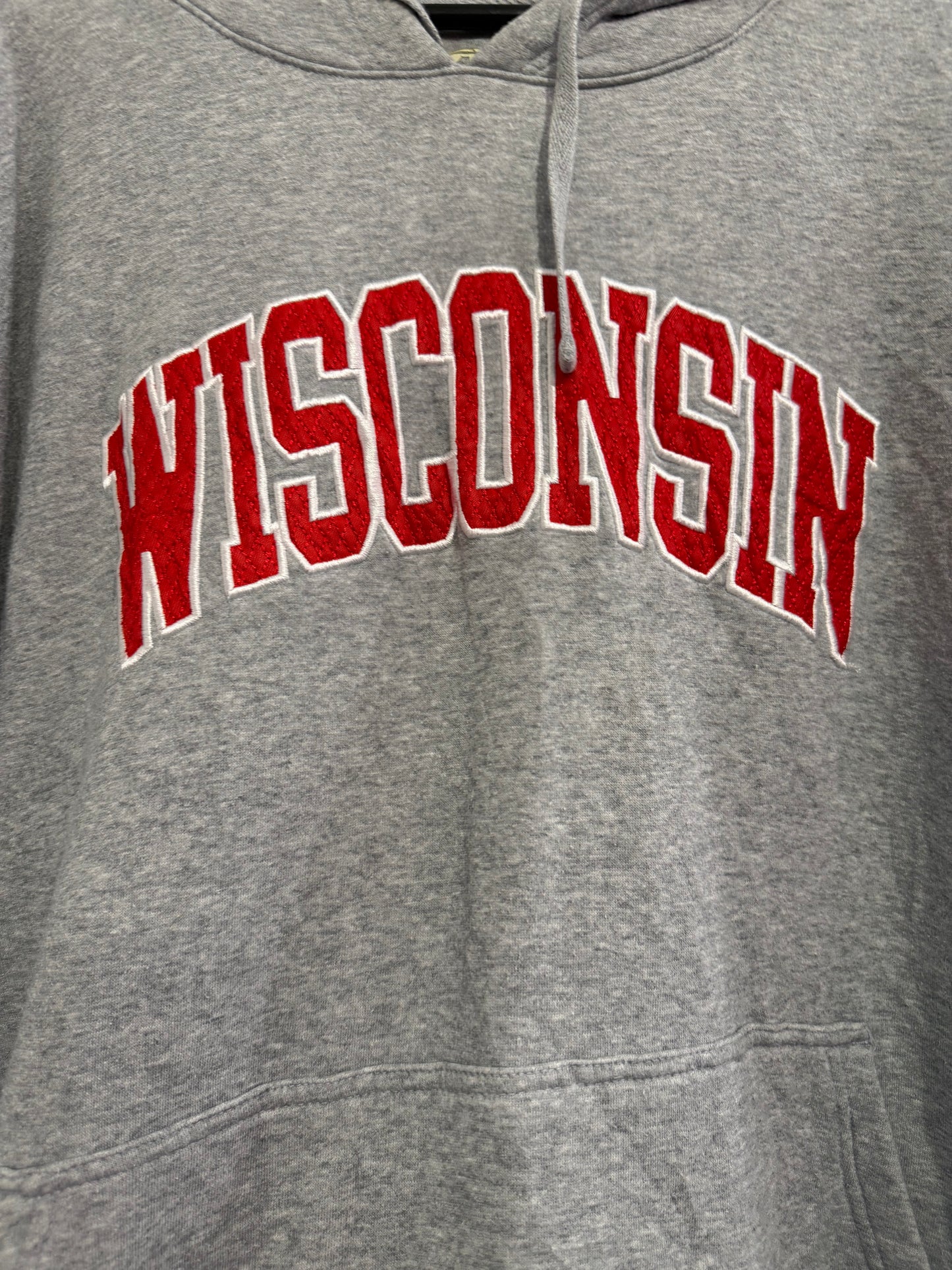 Vintage Y2K Wisconsin University  hoodie/ hooded sweater. USA/ American. Grey. Size XXL
